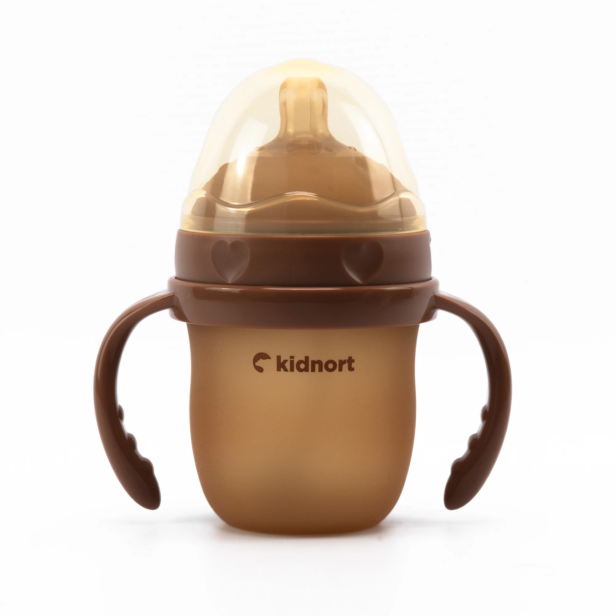 Silikonowa butelka do karmienia Eple 150ml brązowa, od 0 do 3M+
