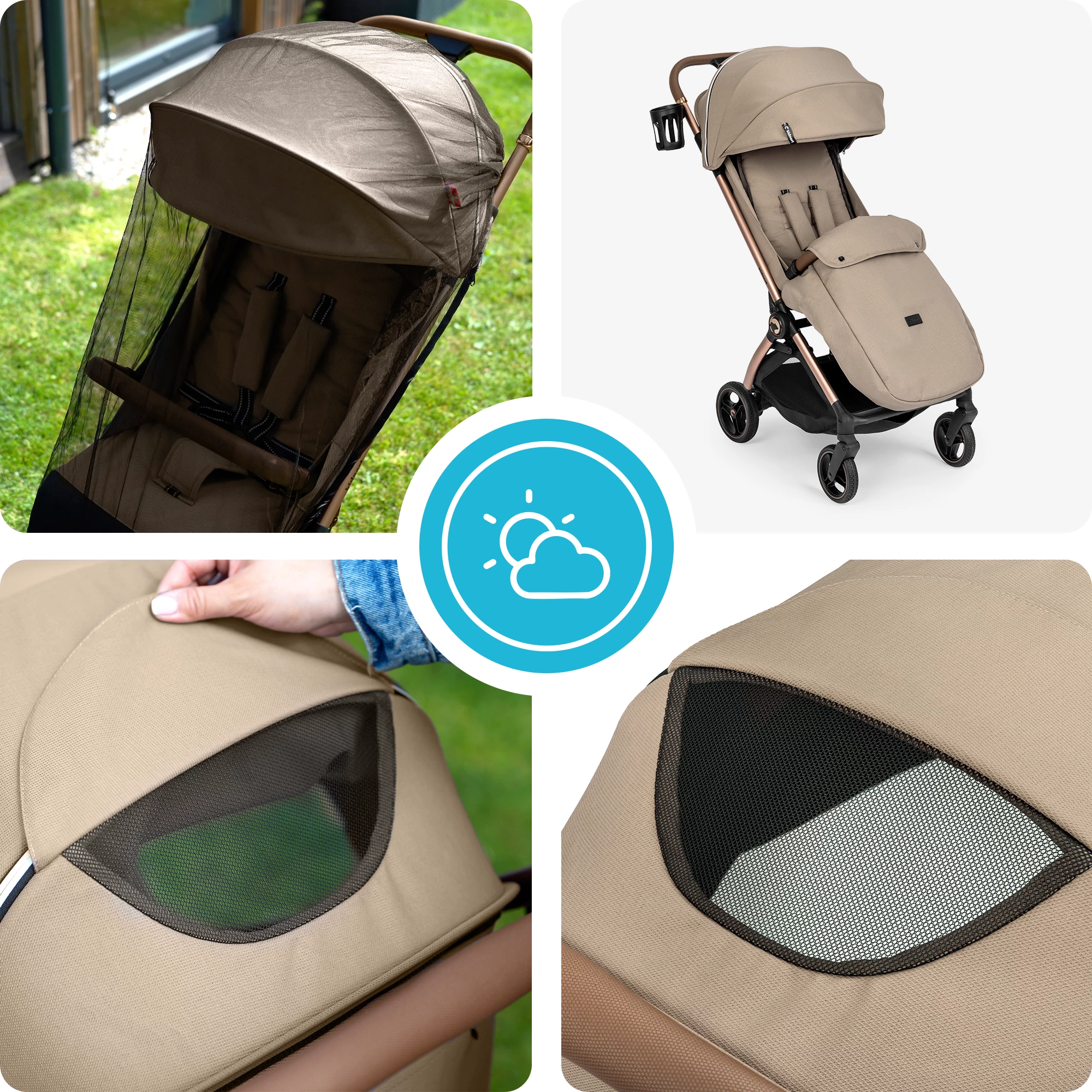 7Wózek spacerowy Sjøoter beżowy