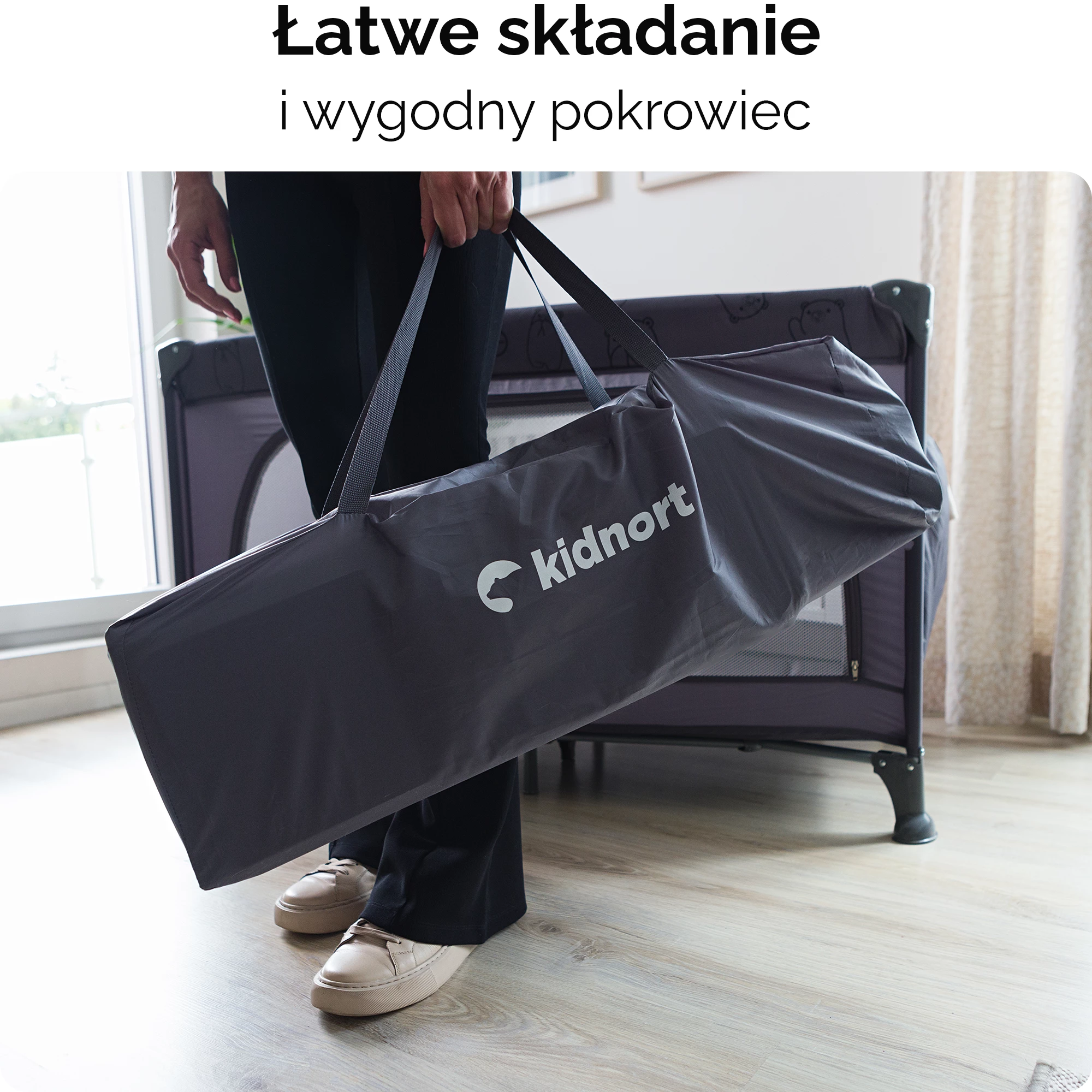 9Łóżeczko turystyczne Grotta jasnoszare