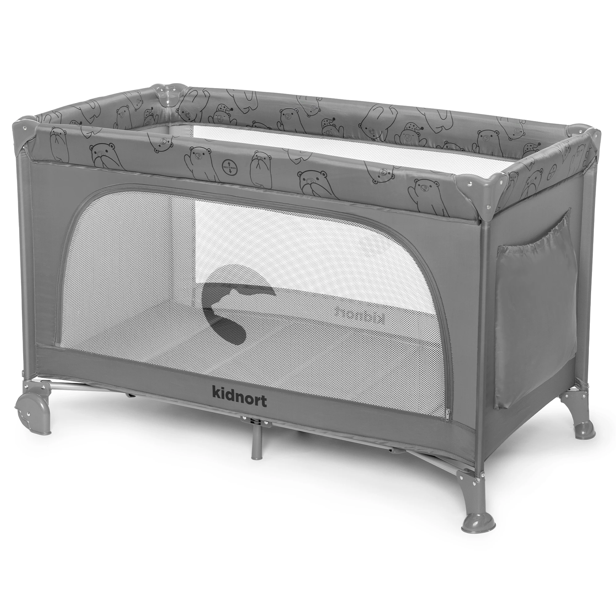 Łóżeczko turystyczne Grotta jasnoszare