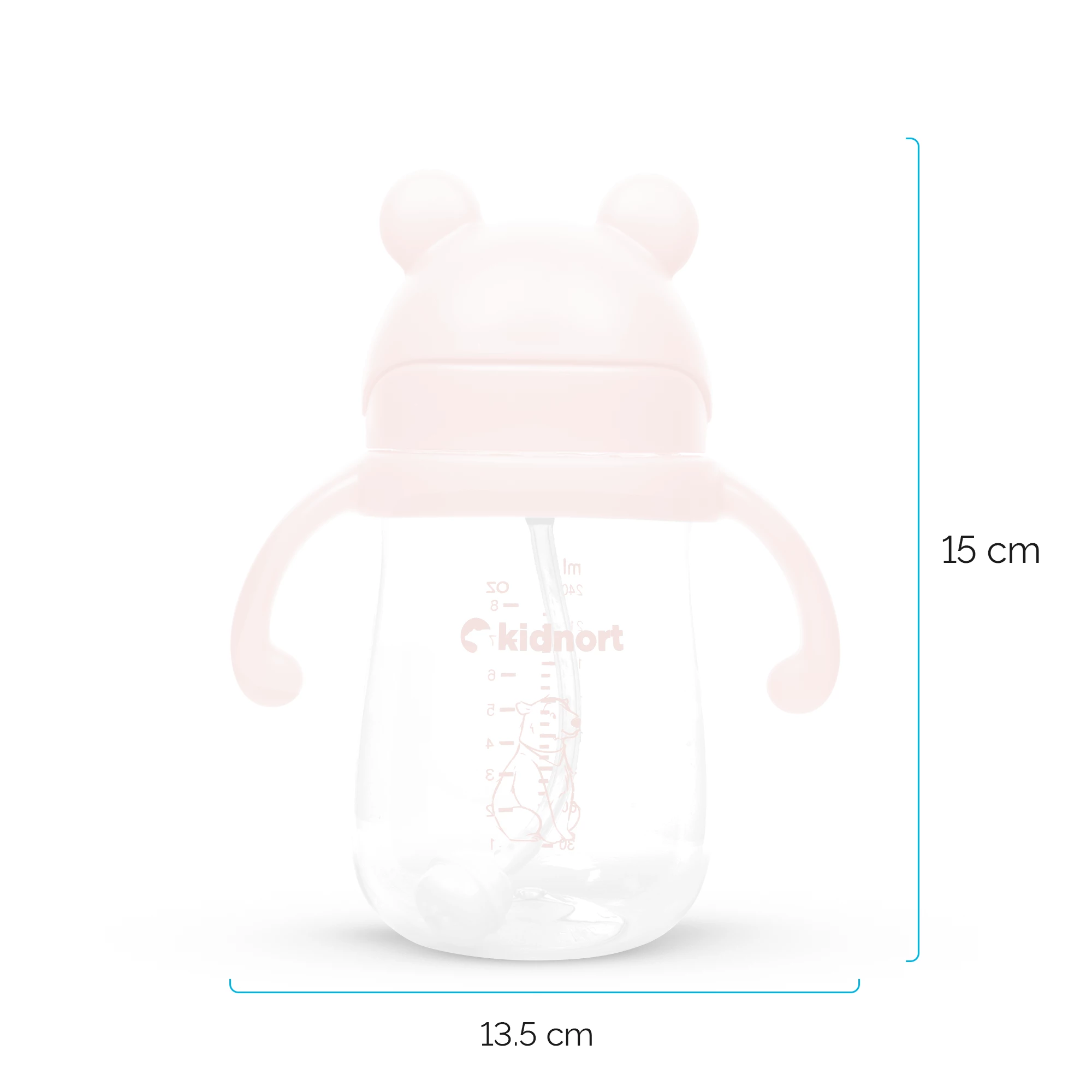 4Bidon ze słomką 240ml Bringebaer różowa, od 6M+