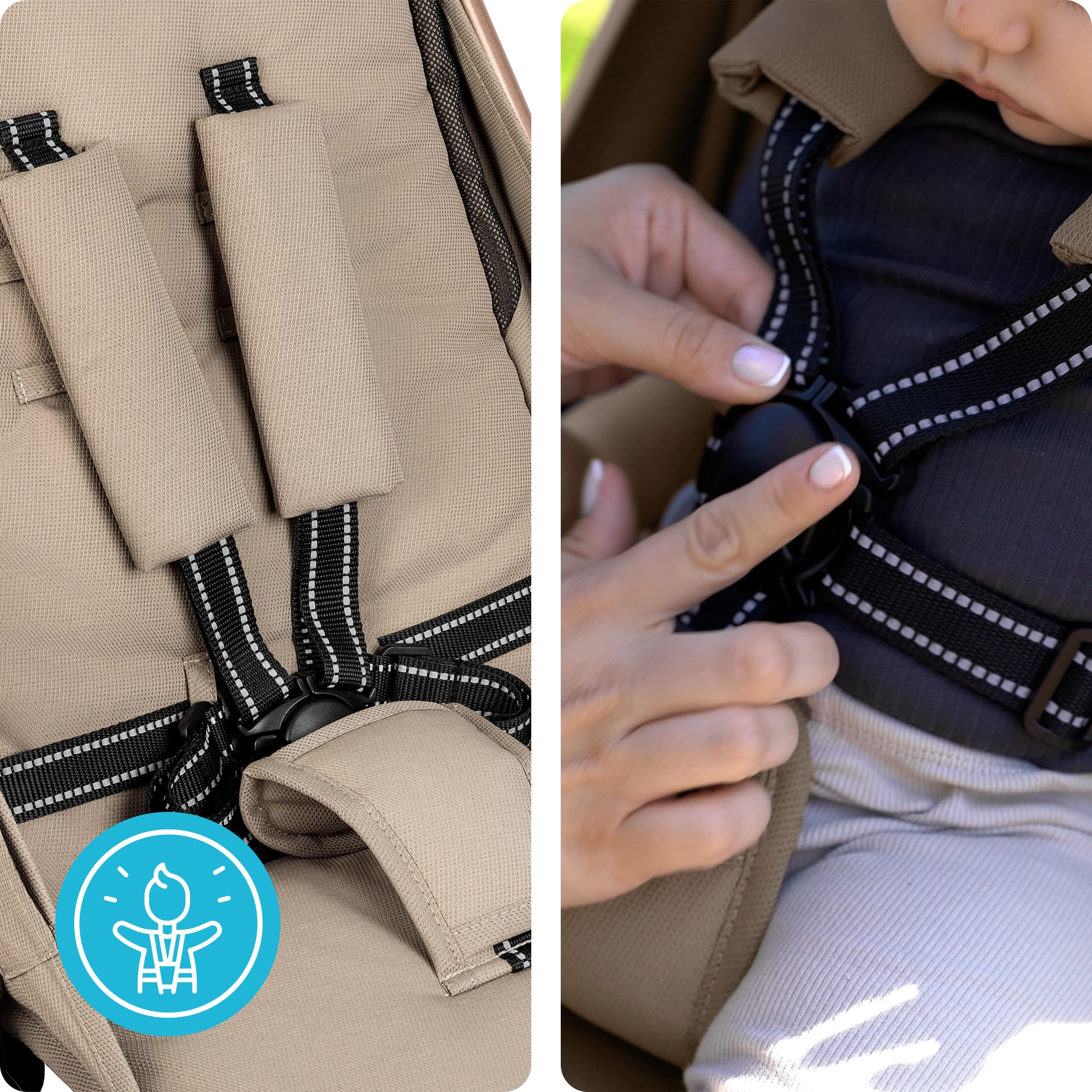 5Wózek spacerowy Sjøoter beżowy