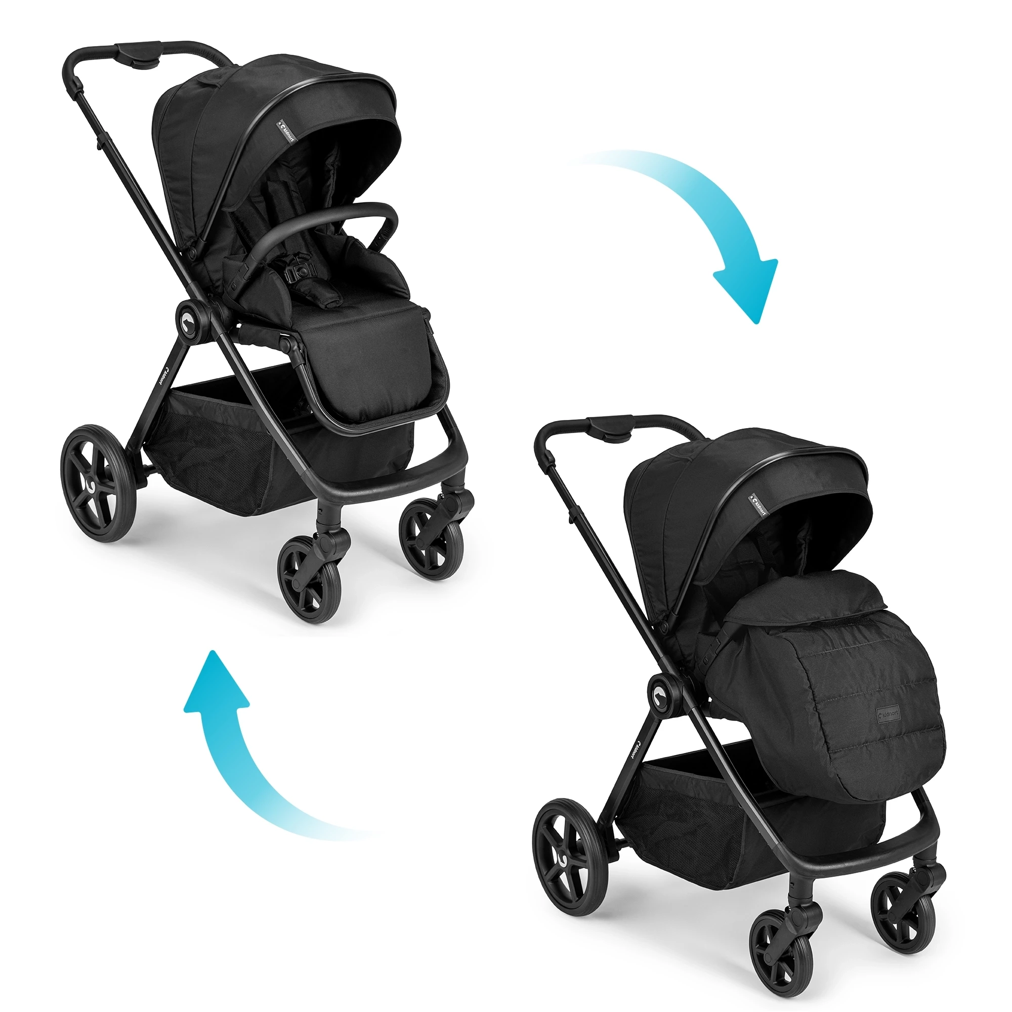 2Wózek wielofunkcyjny 4w1 Älskar Czarny