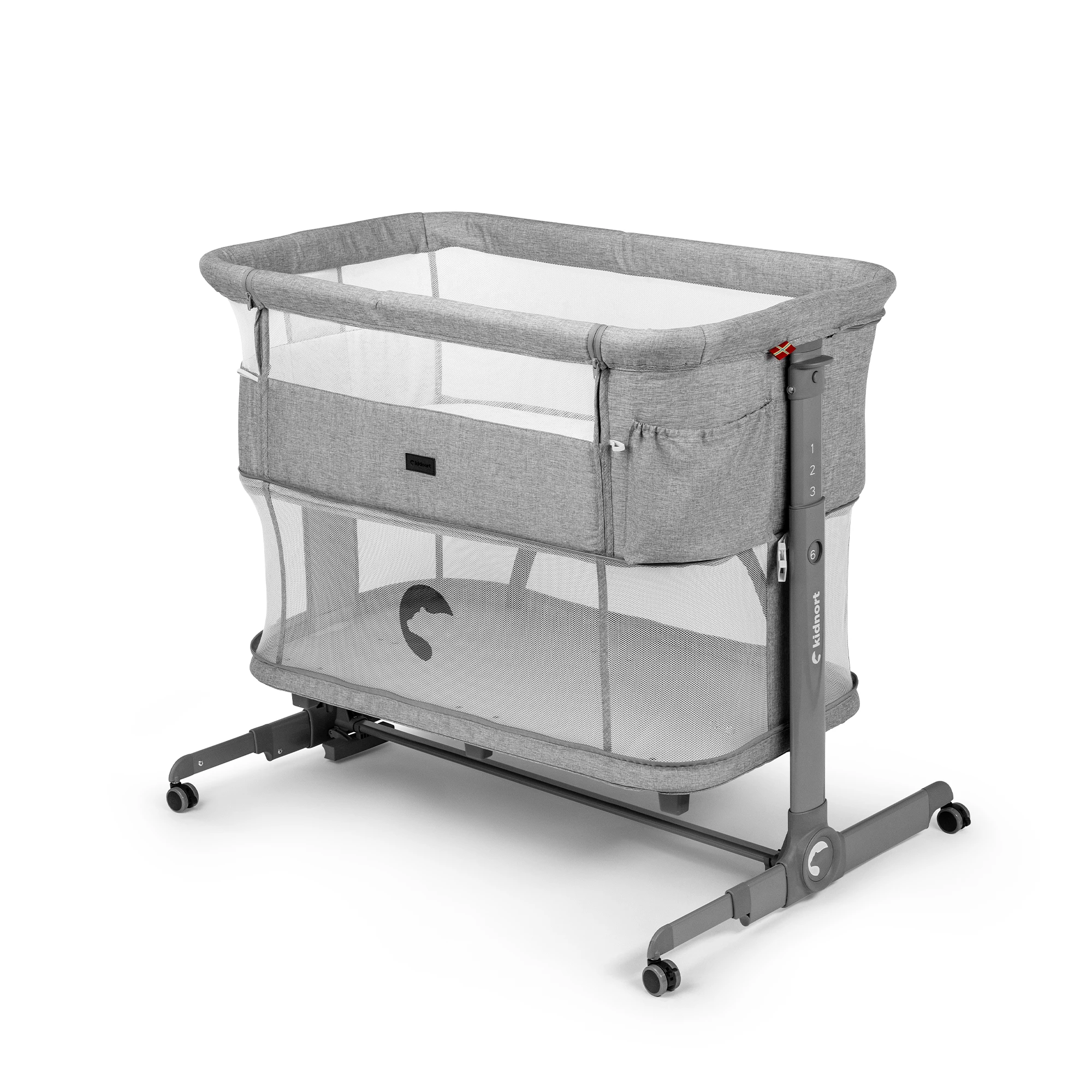 0Łóżeczko wielofunkcyjne, dostawne, 3w1 Snäckskal Unique Szare