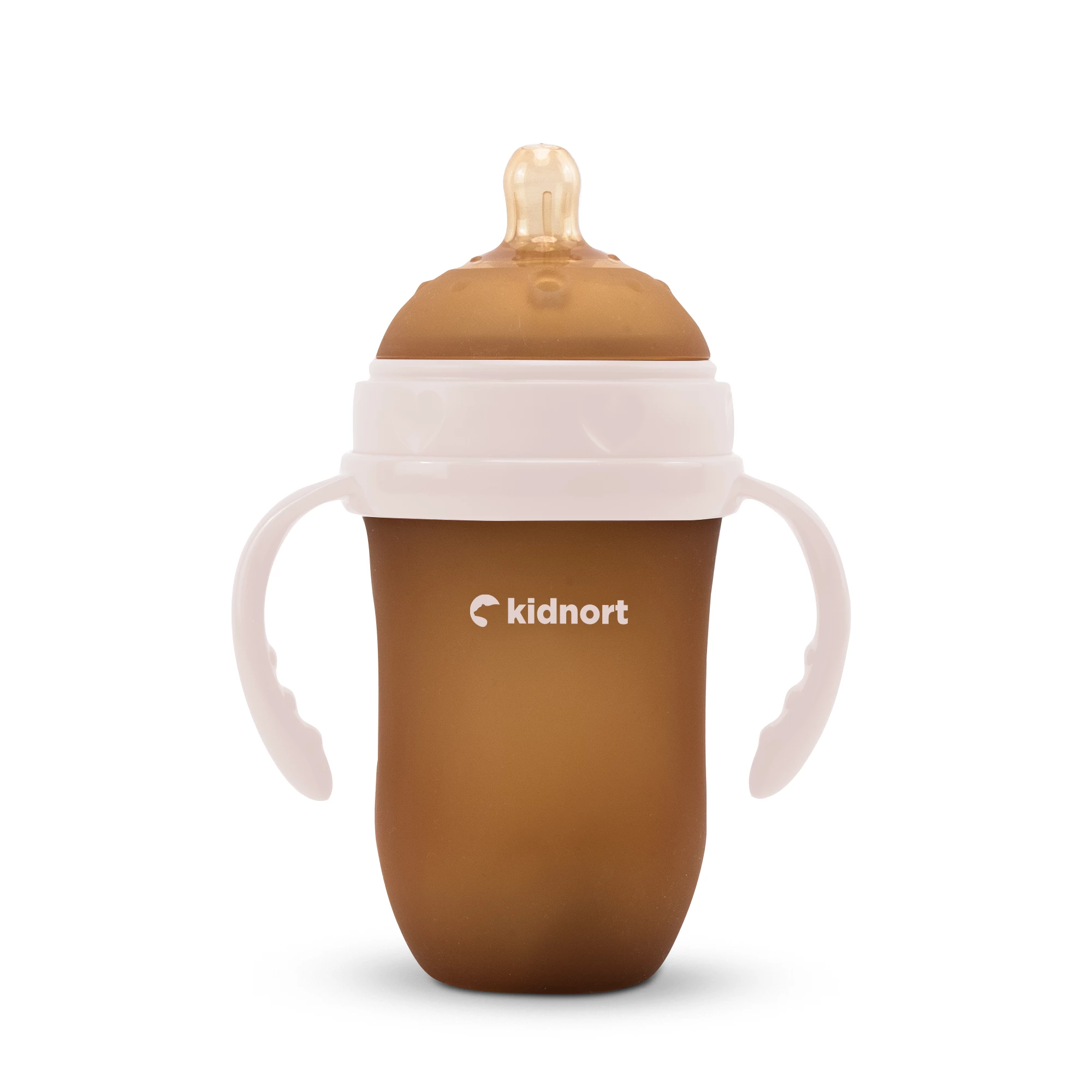 2Silikonowa butelka do karmienia Eple 250ml różowa, od 6M+