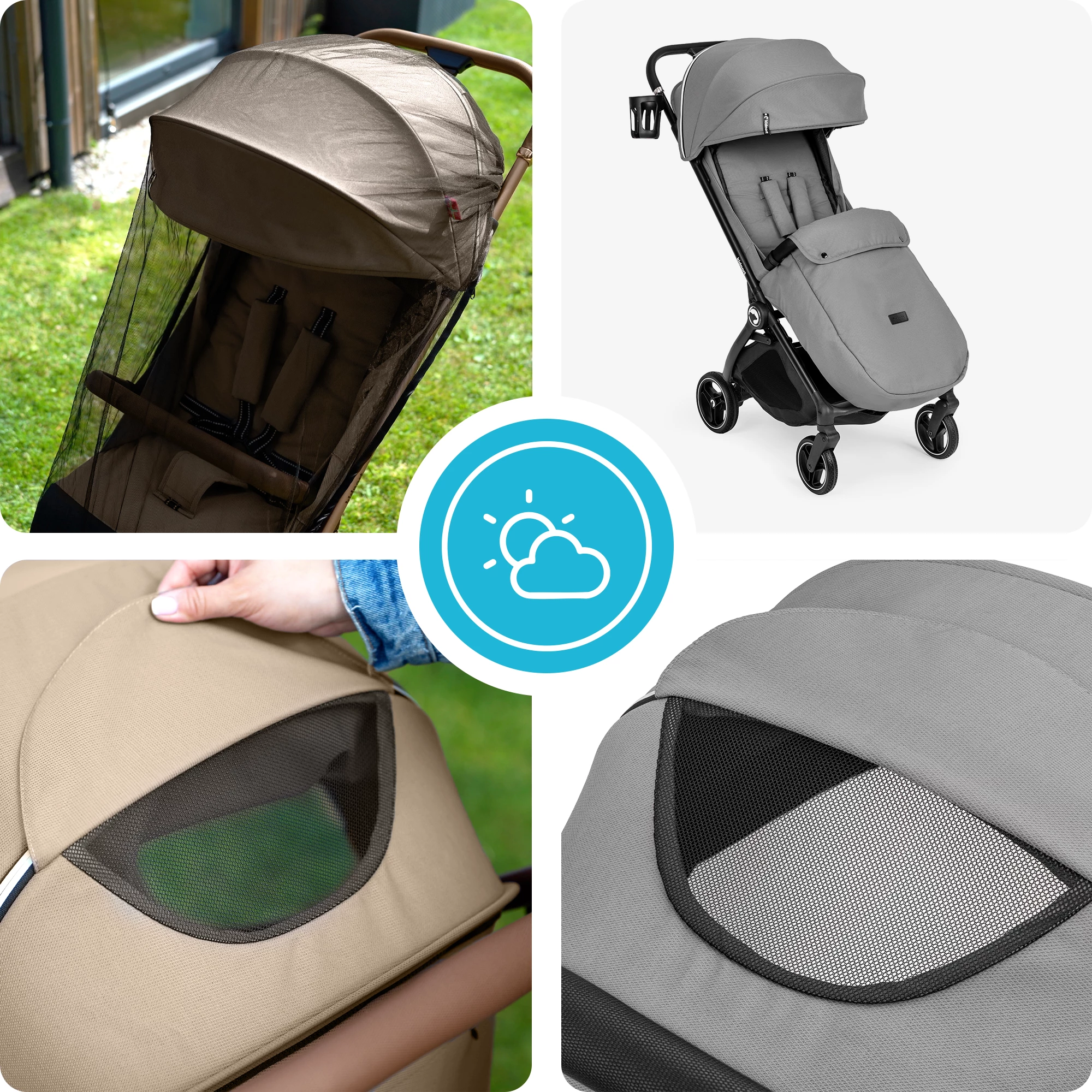 7Wózek spacerowy Sjøoter szary