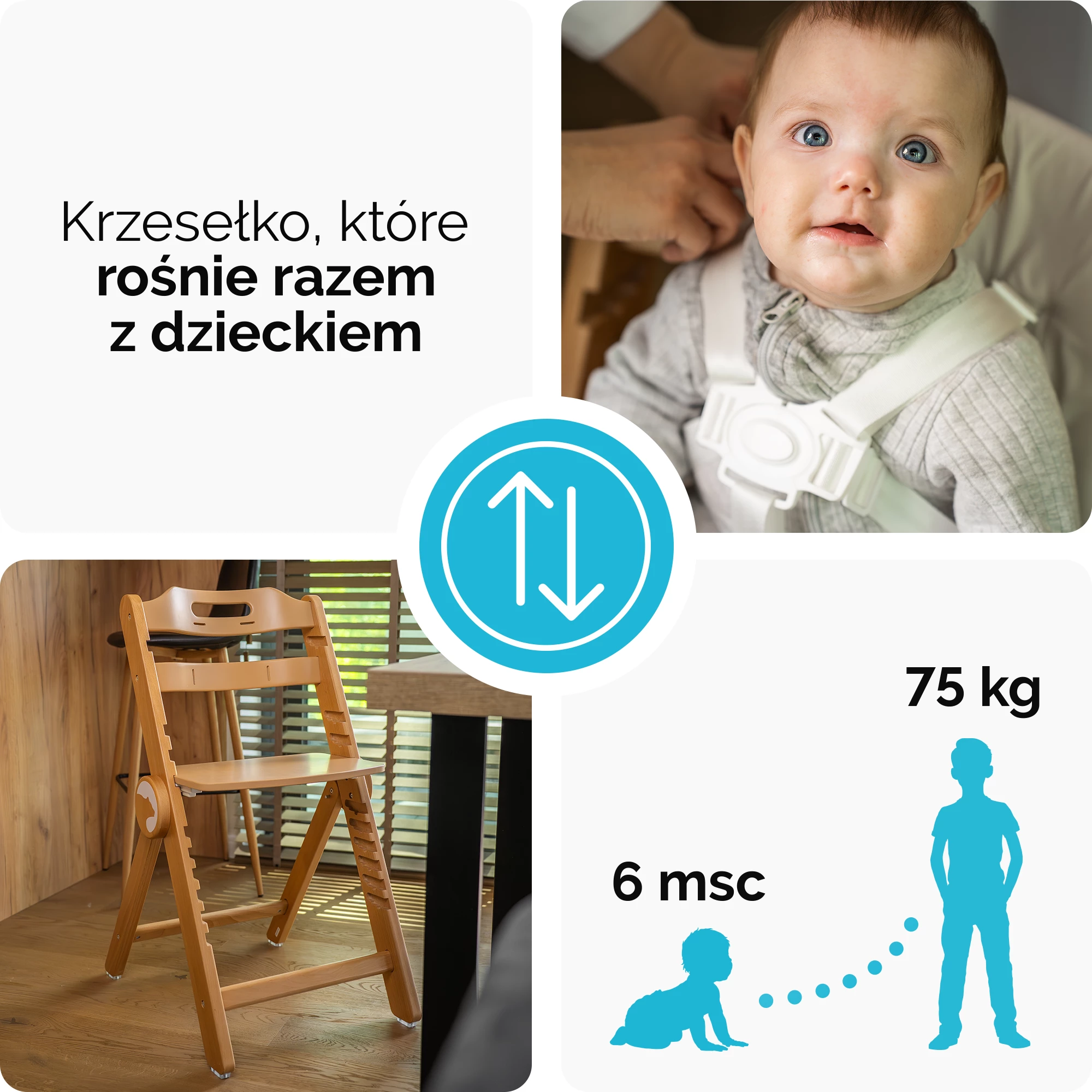 9Krzesełko do karmienia Drömmer Unique Cloud Grey - Szary