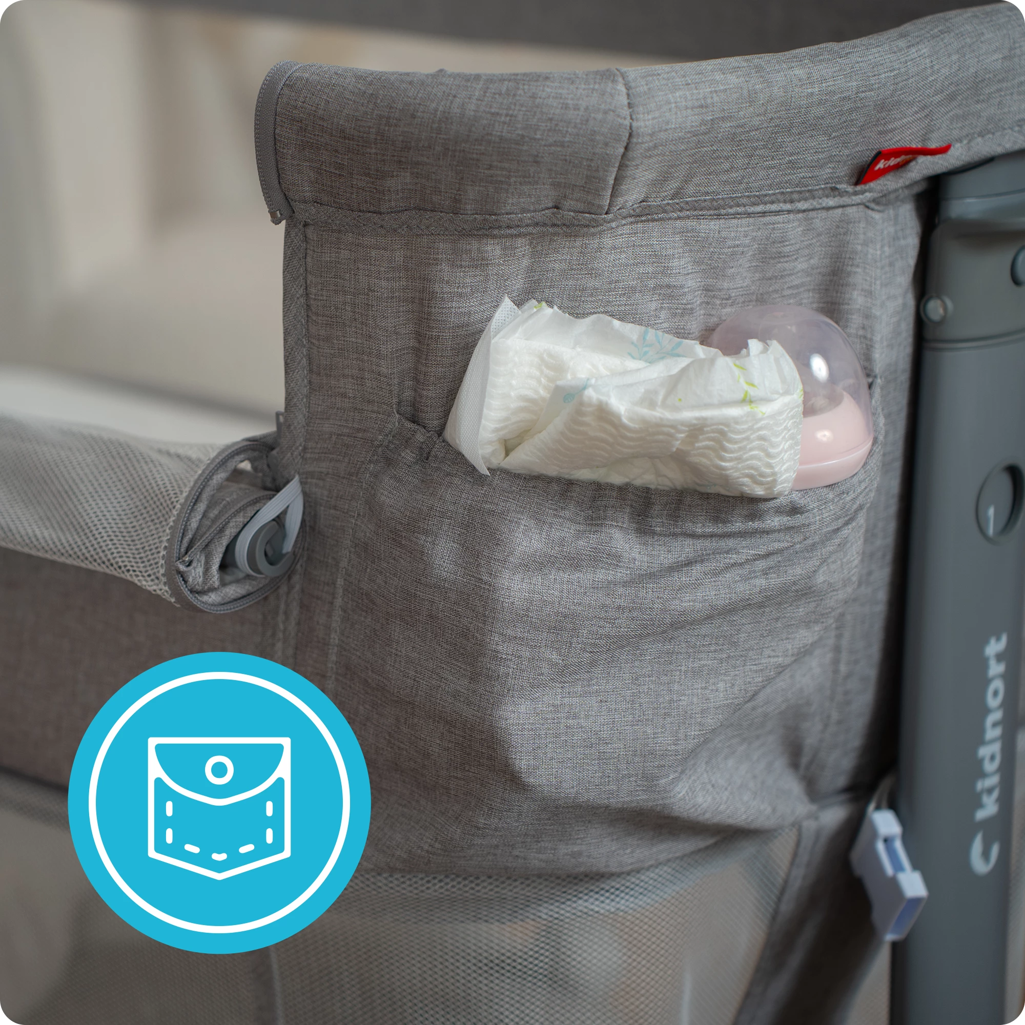 12Łóżeczko wielofunkcyjne, dostawne, 3w1 Snäckskal Unique Beżowe