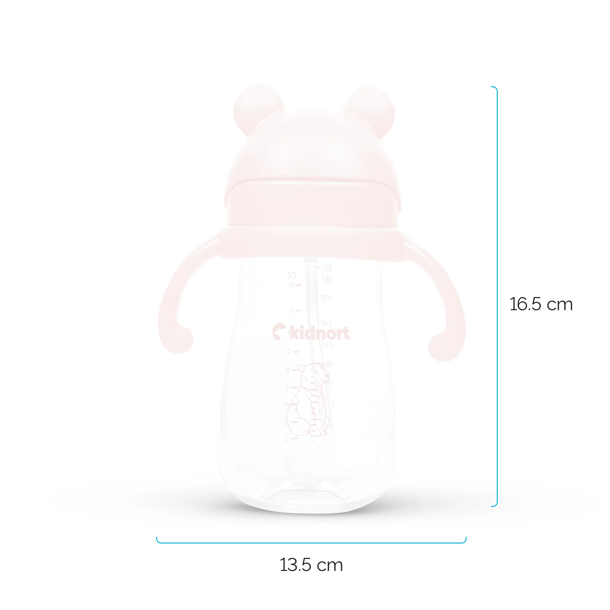 4Bidon ze słomką 300ml Bringebaer różowa, od 6M+