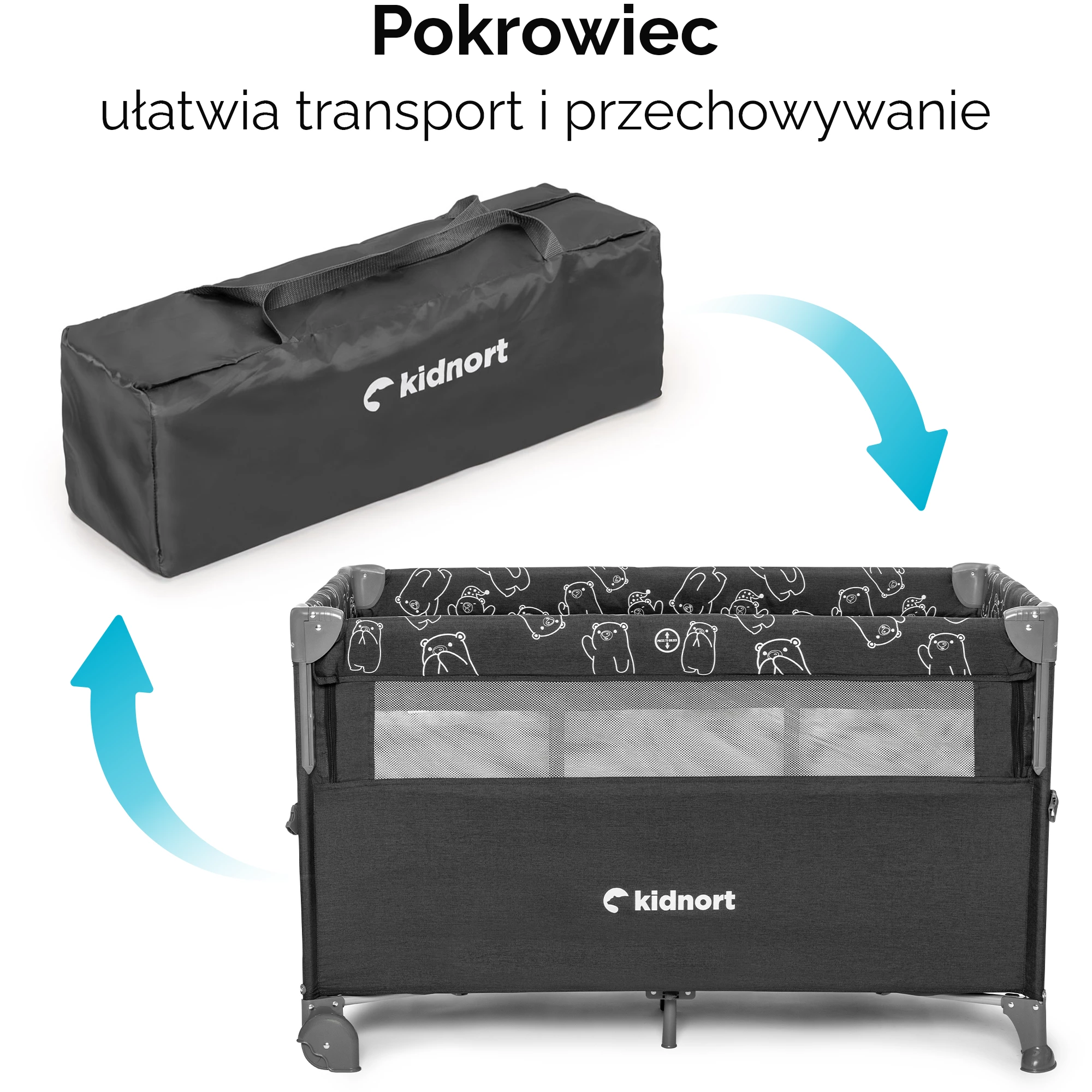 2Łóżeczko turystyczne Livsmiljö jasnoszare