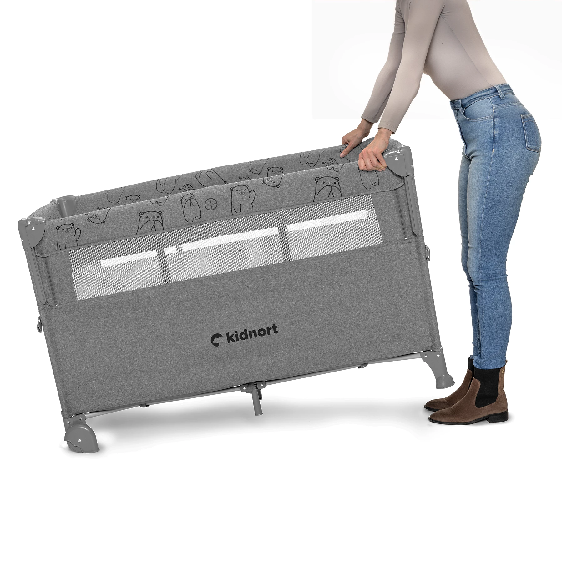 10Łóżeczko turystyczne Stugan jasnoszare