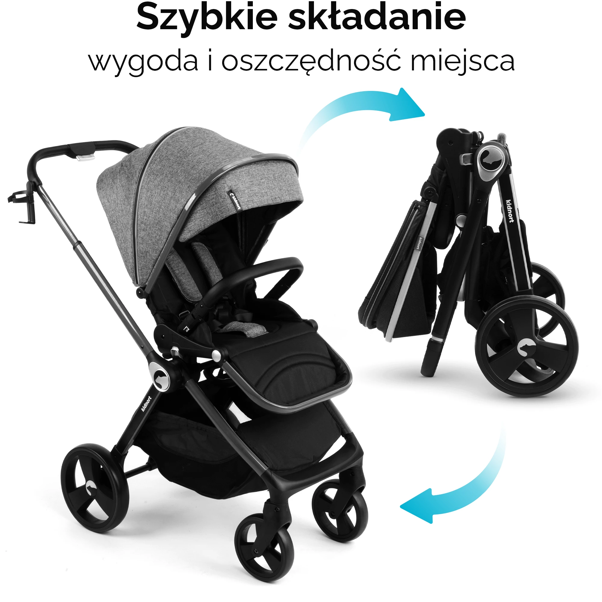 12Wózek wielofunkcyjny 2w1 Isbjörn x Sove Szary