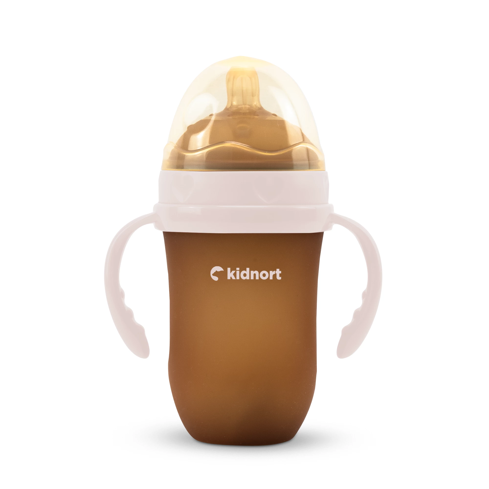 0Silikonowa butelka do karmienia Eple 250ml różowa, od 6M+
