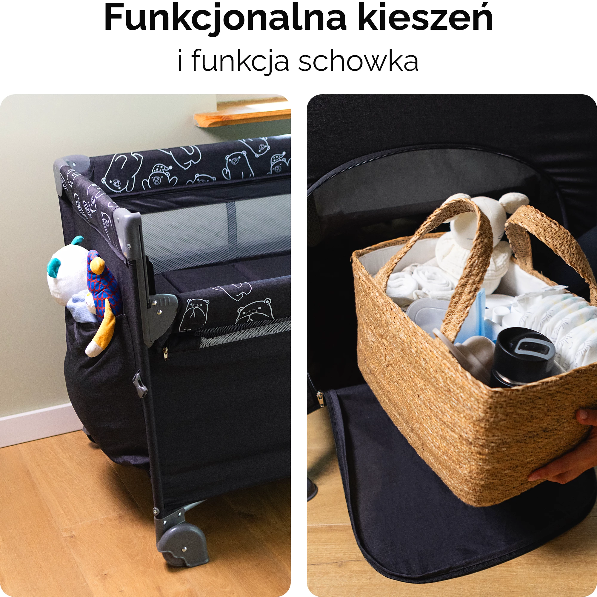 4Łóżeczko turystyczne Livsmiljö jasnoszare