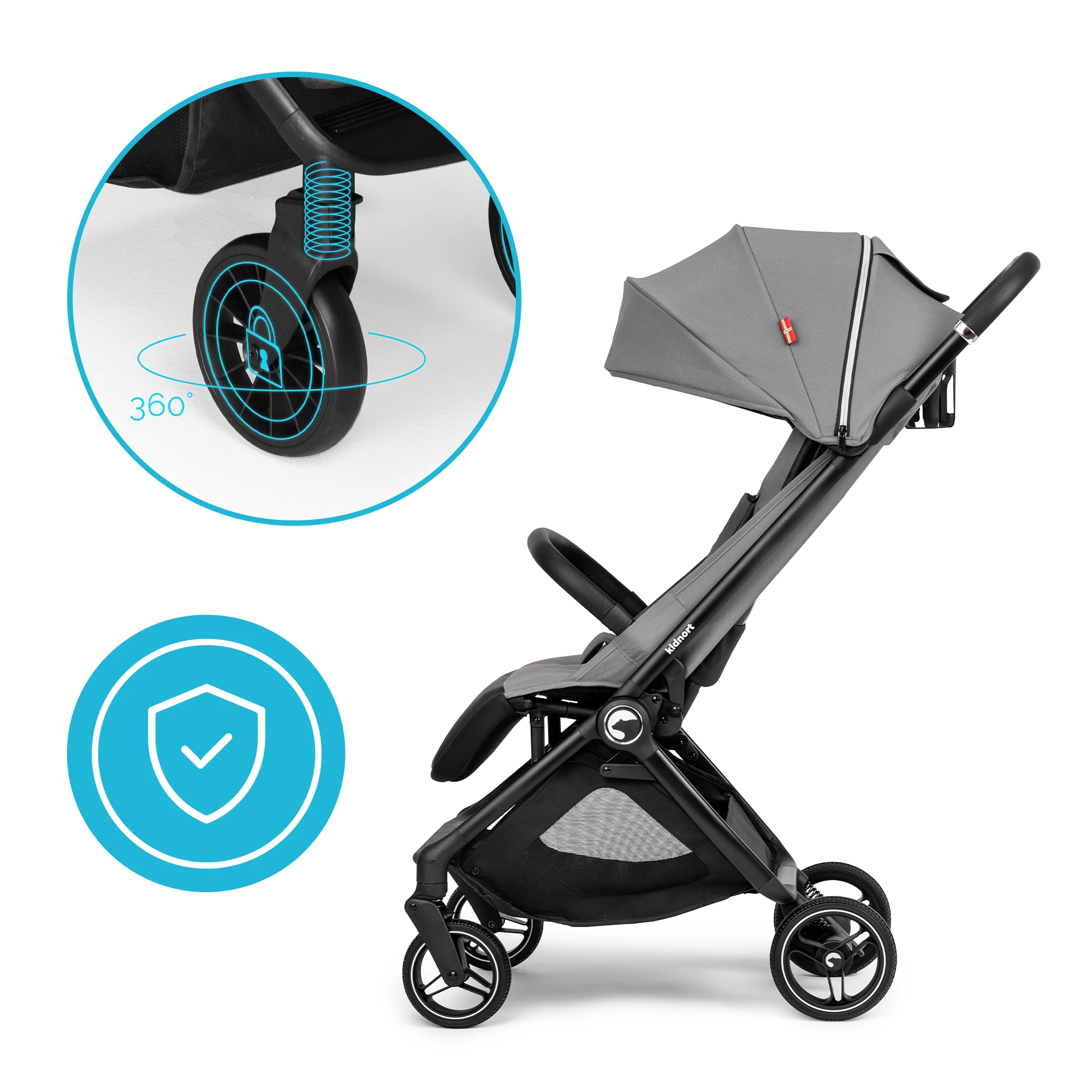 3Wózek spacerowy Sjøoter szary