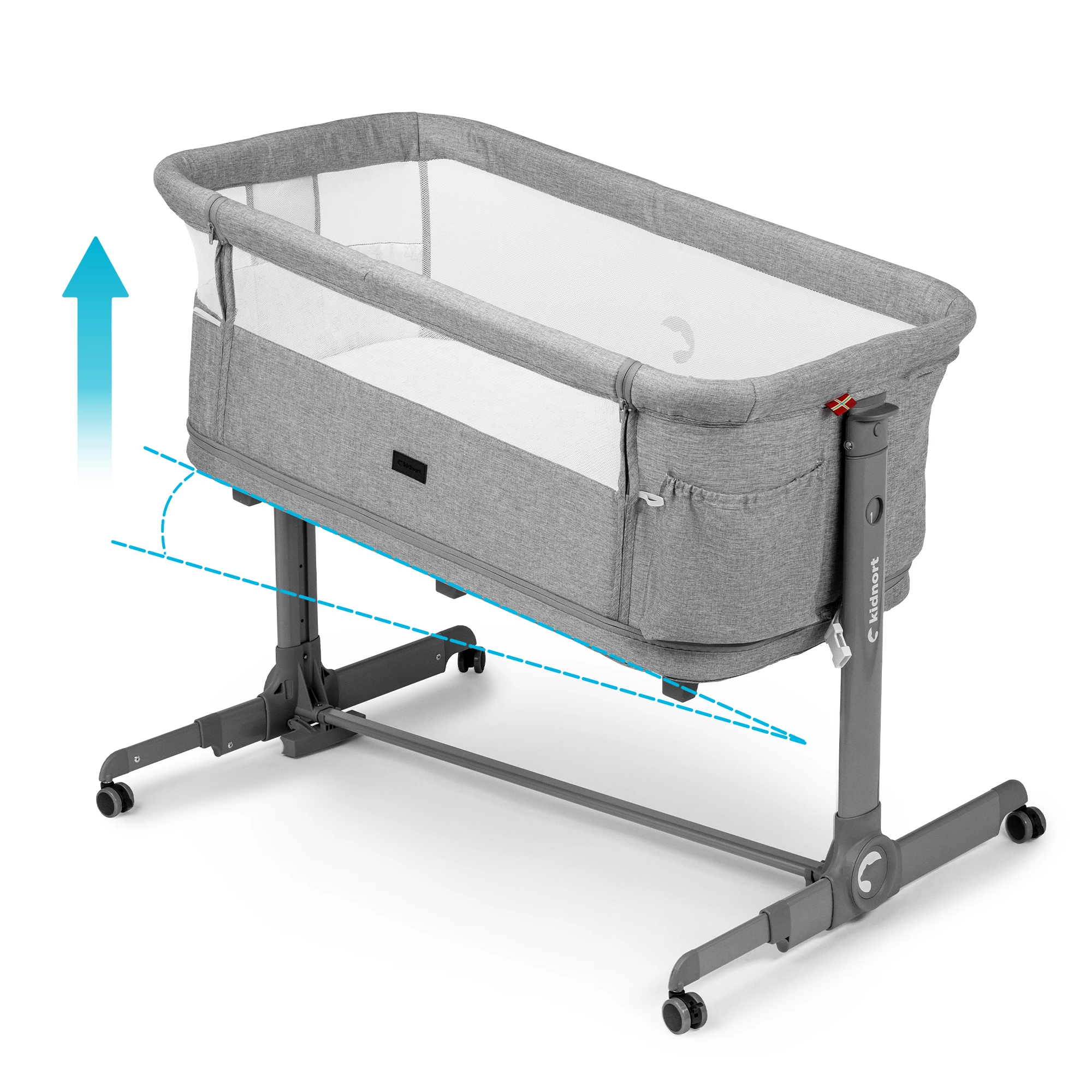 9Łóżeczko wielofunkcyjne, dostawne, 3w1 Snäckskal Unique Szare