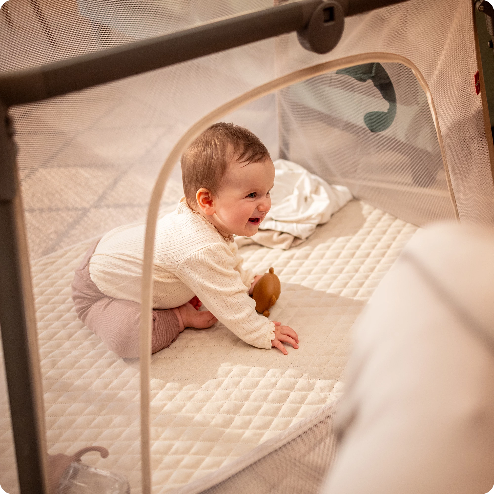 10Łóżeczko turystyczne 2w1 Bleke Unique Szare