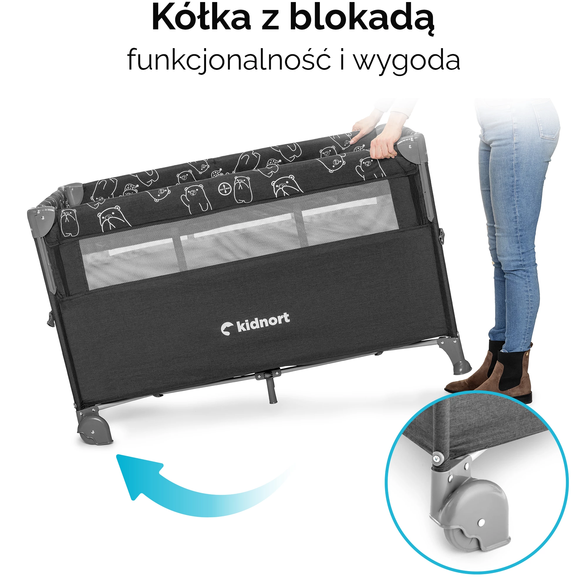 7Łóżeczko turystyczne Livsmiljö jasnoszare