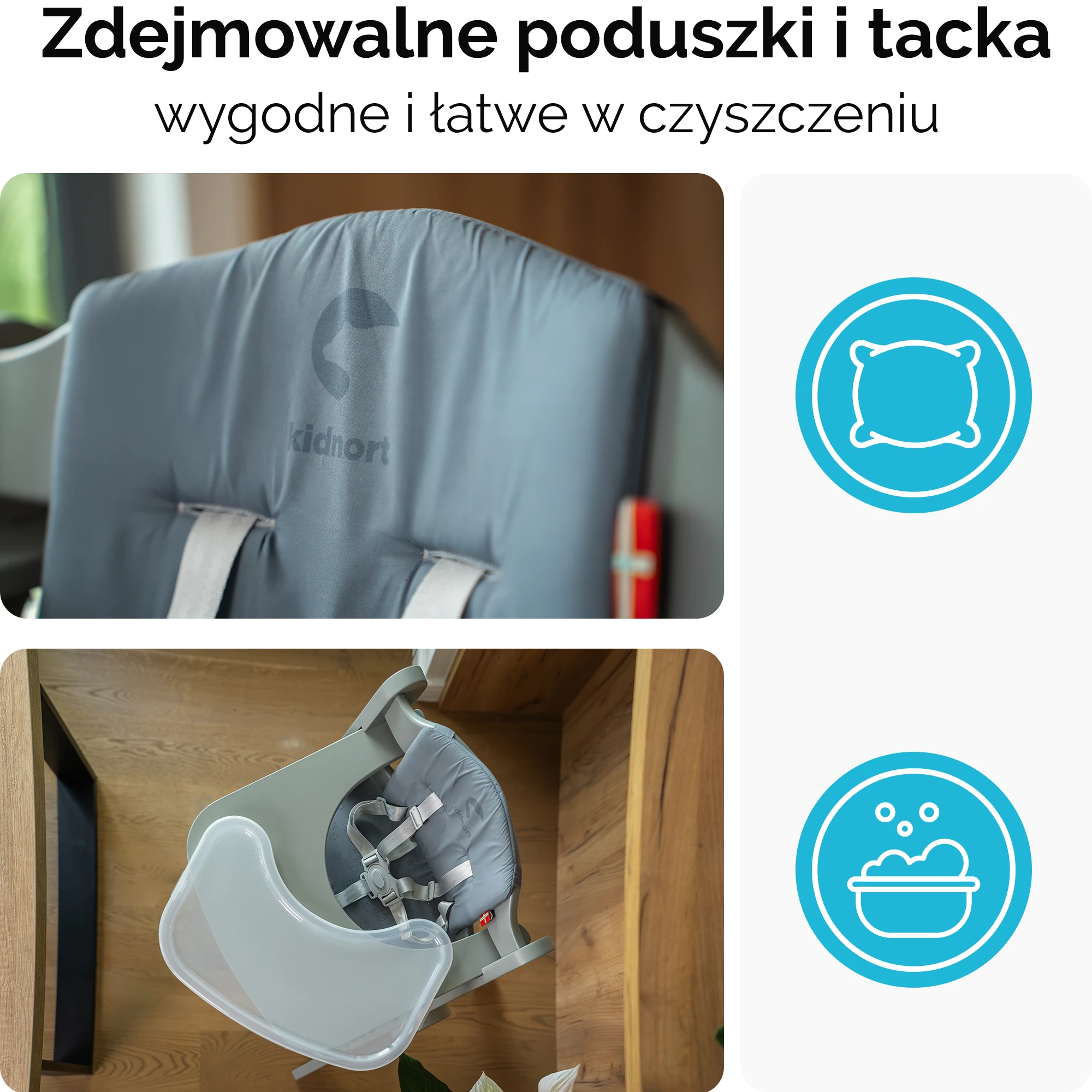 7Krzesełko do karmienia Drömmer Unique szare