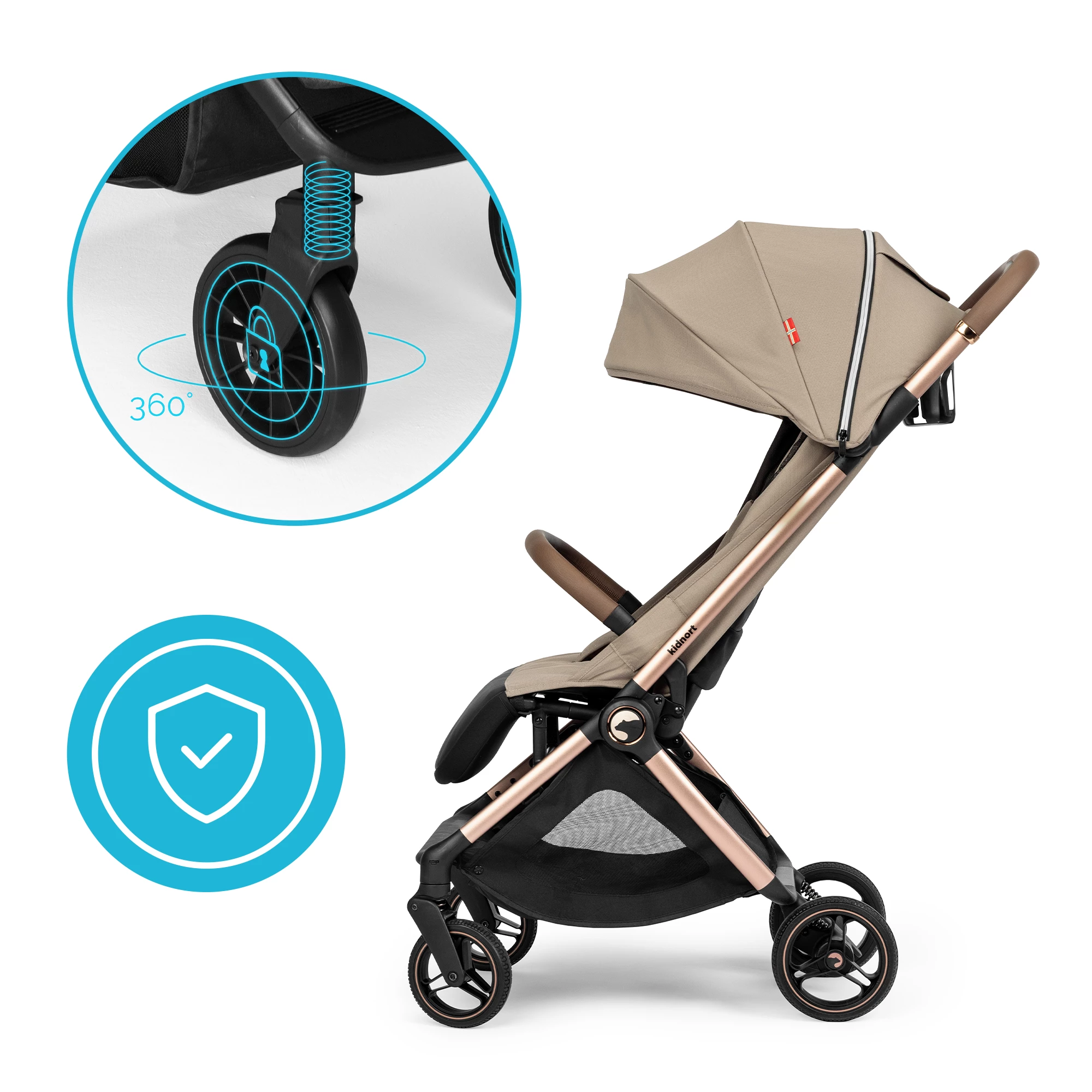 3Wózek spacerowy Sjøoter beżowy