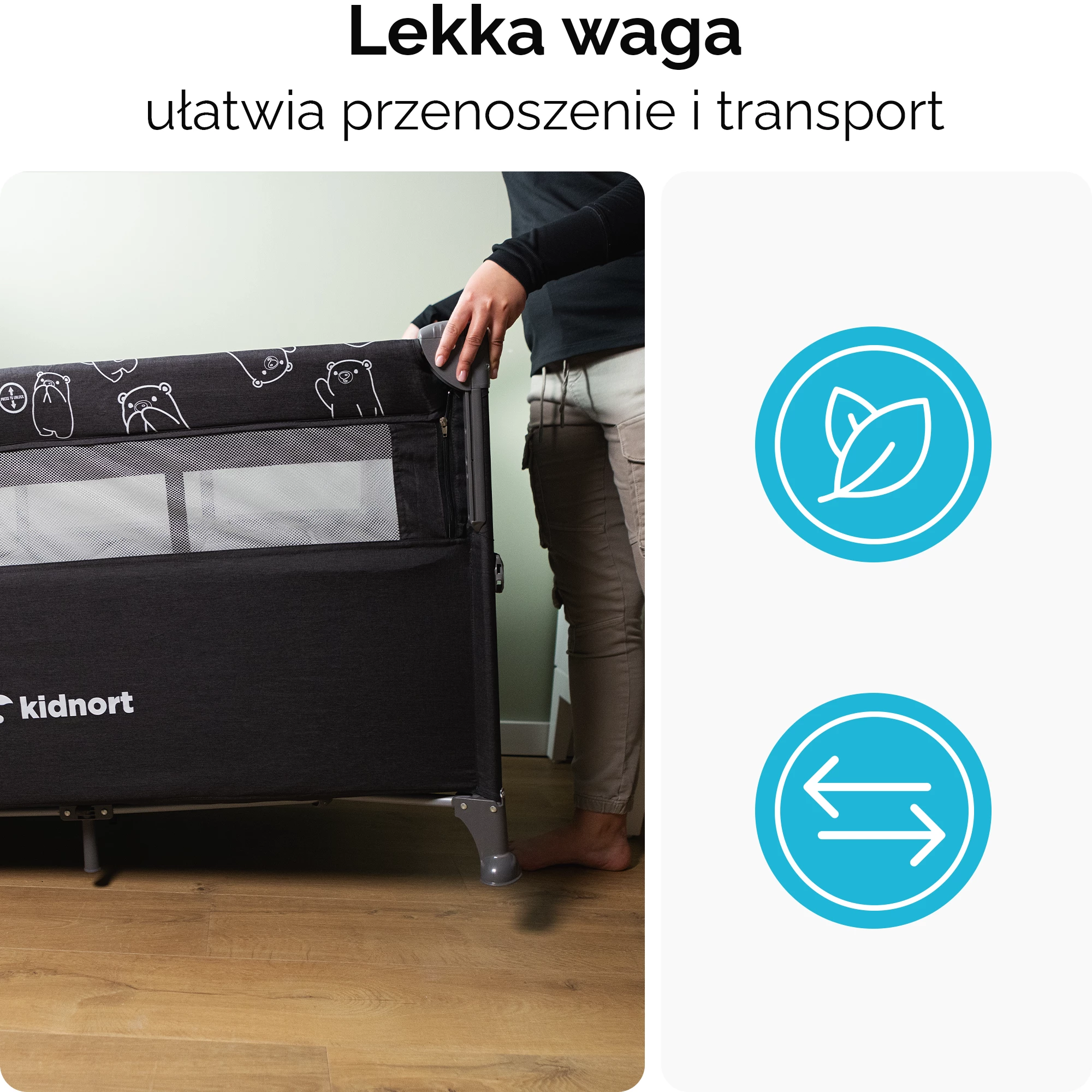 3Łóżeczko turystyczne Livsmiljö jasnoszare