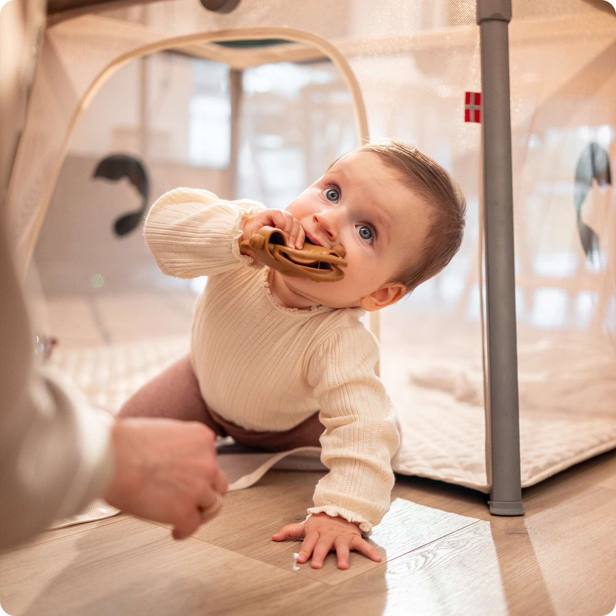 1Łóżeczko turystyczne 2w1 Bleke Unique Beżowe