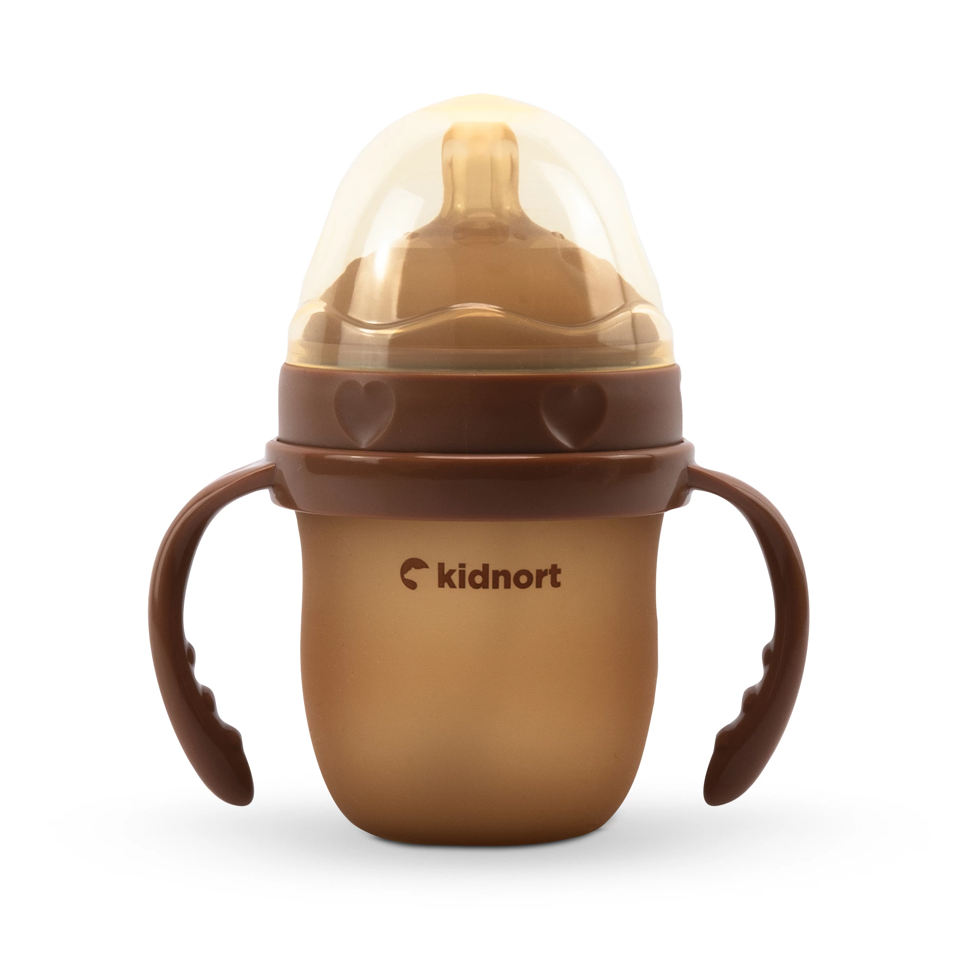 0Silikonowa butelka do karmienia Eple 150ml brązowa, od 0 do 3M+