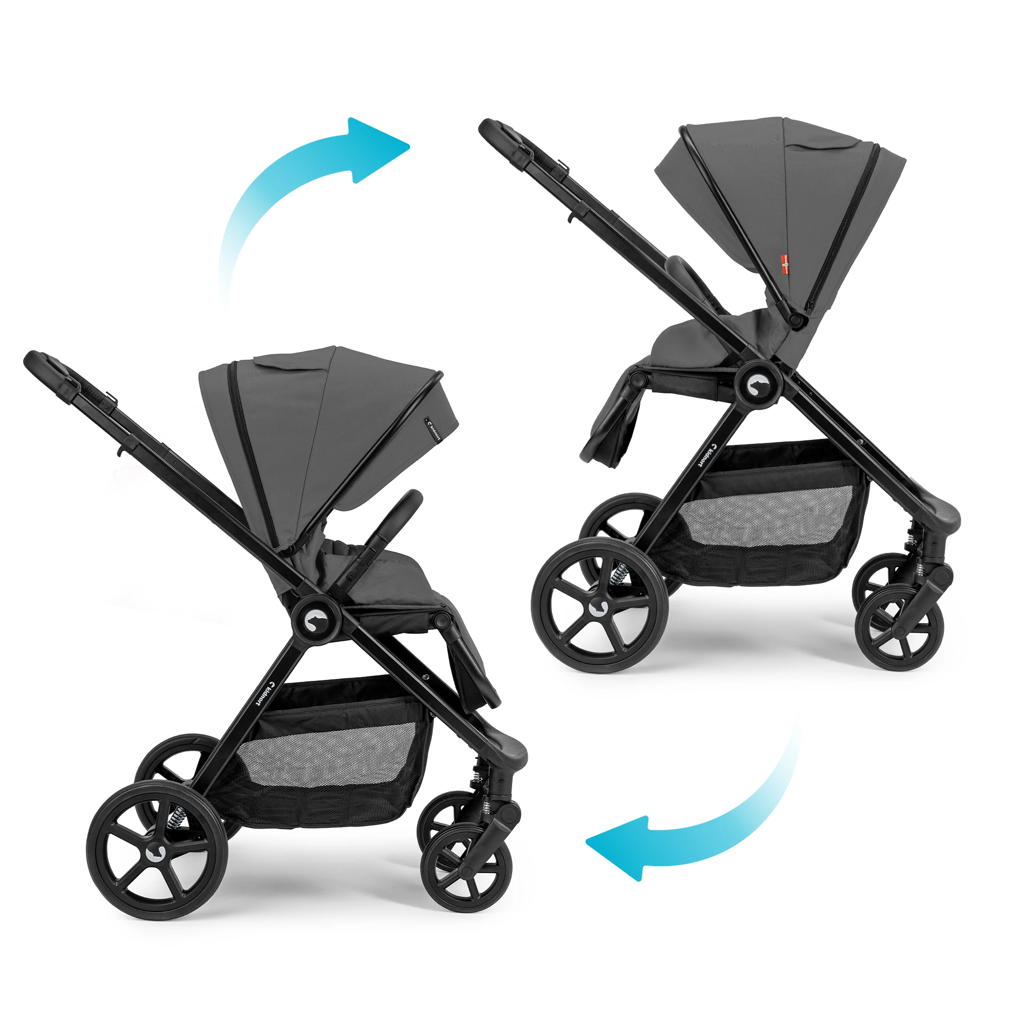 3Wózek wielofunkcyjny Älskar 2w1 spacerówka + gondola szara