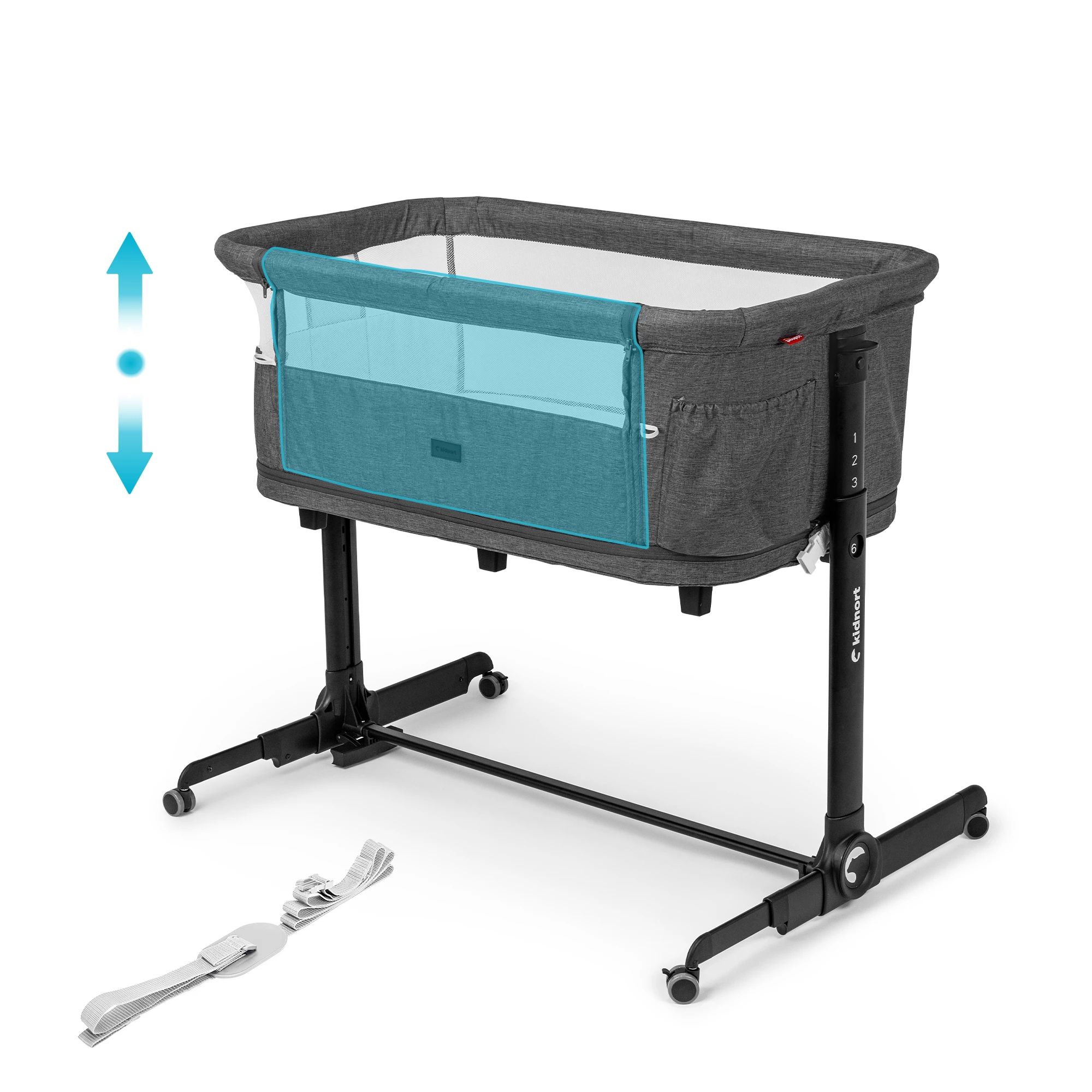 7Łóżeczko wielofunkcyjne, dostawne, 3w1 Snäckskal Unique Czarne