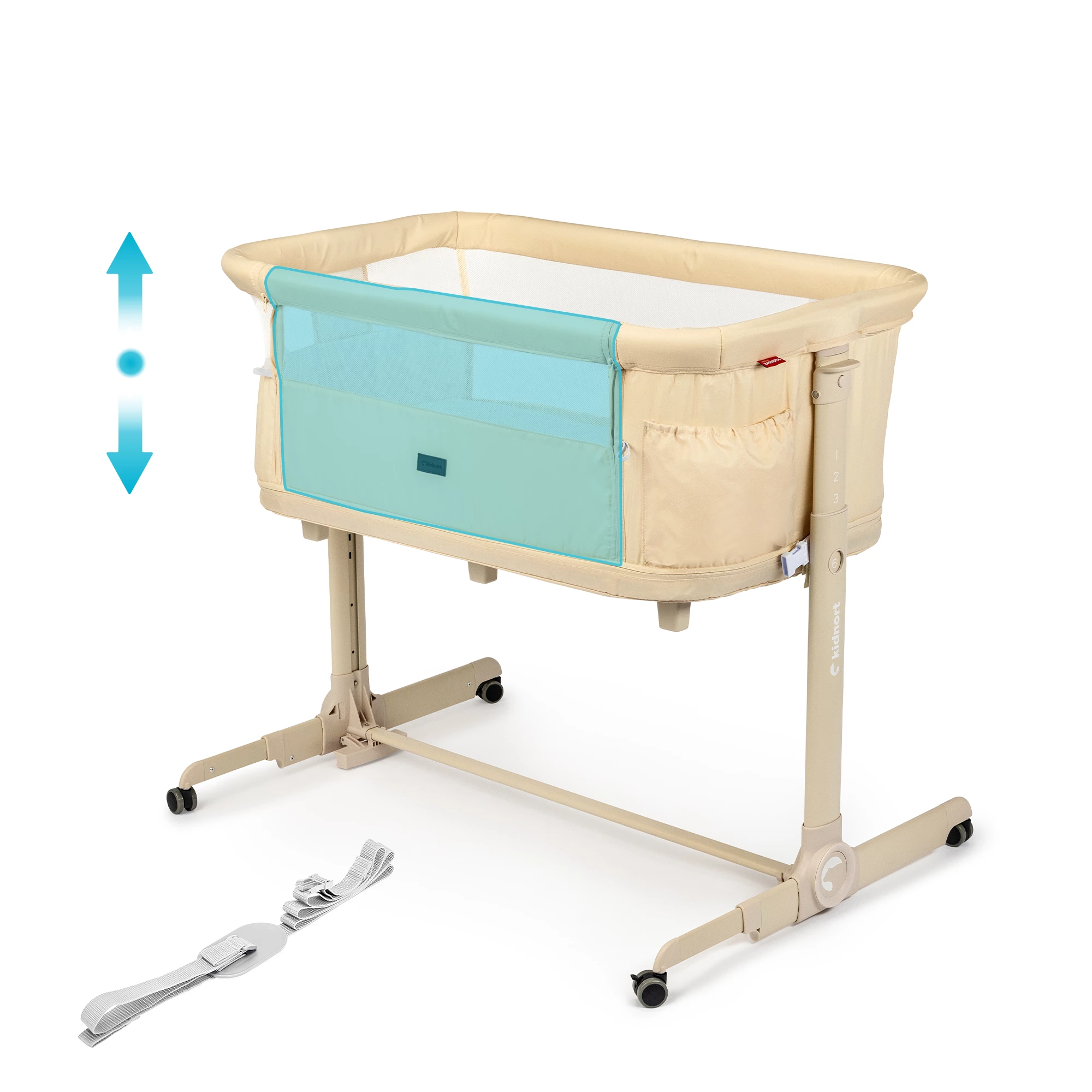 7Łóżeczko wielofunkcyjne, dostawne, 3w1 Snäckskal Unique Beżowe