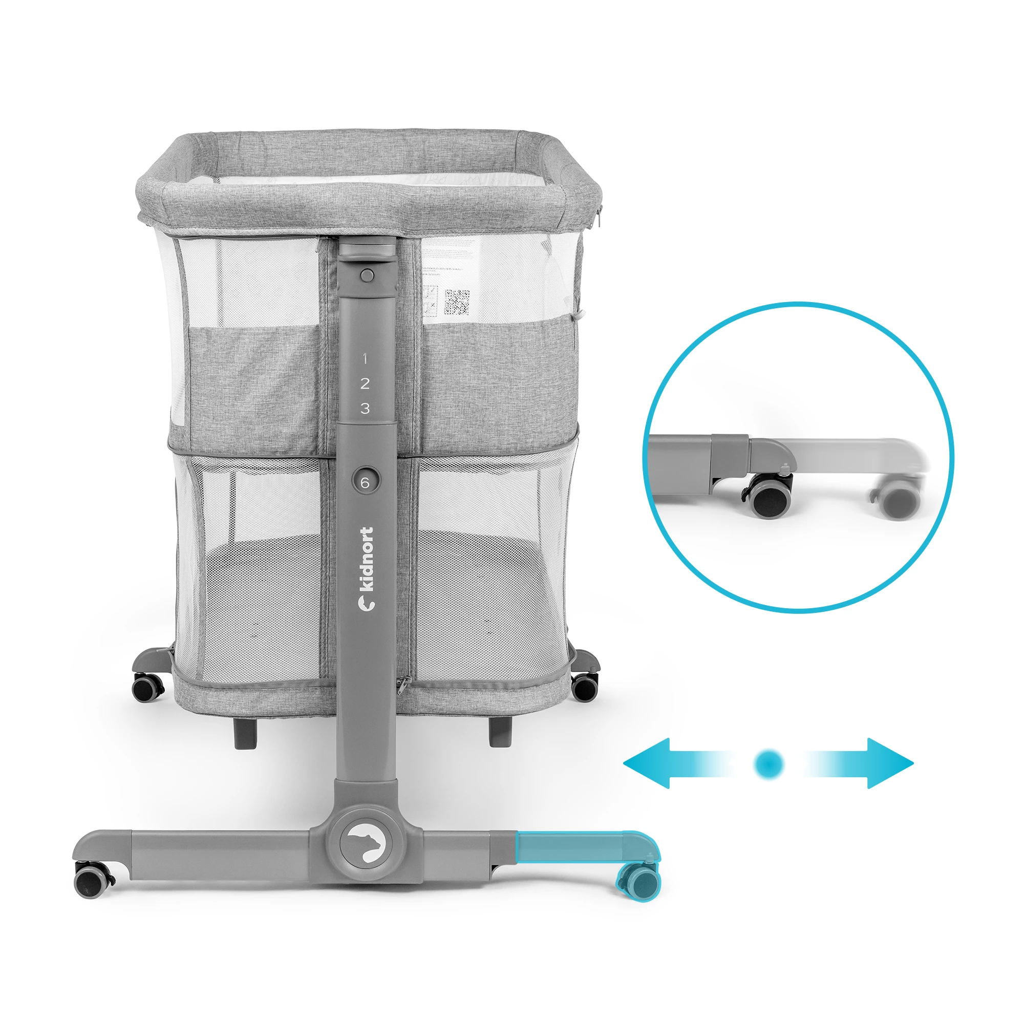 8Łóżeczko wielofunkcyjne, dostawne, 3w1 Snäckskal Unique Szare