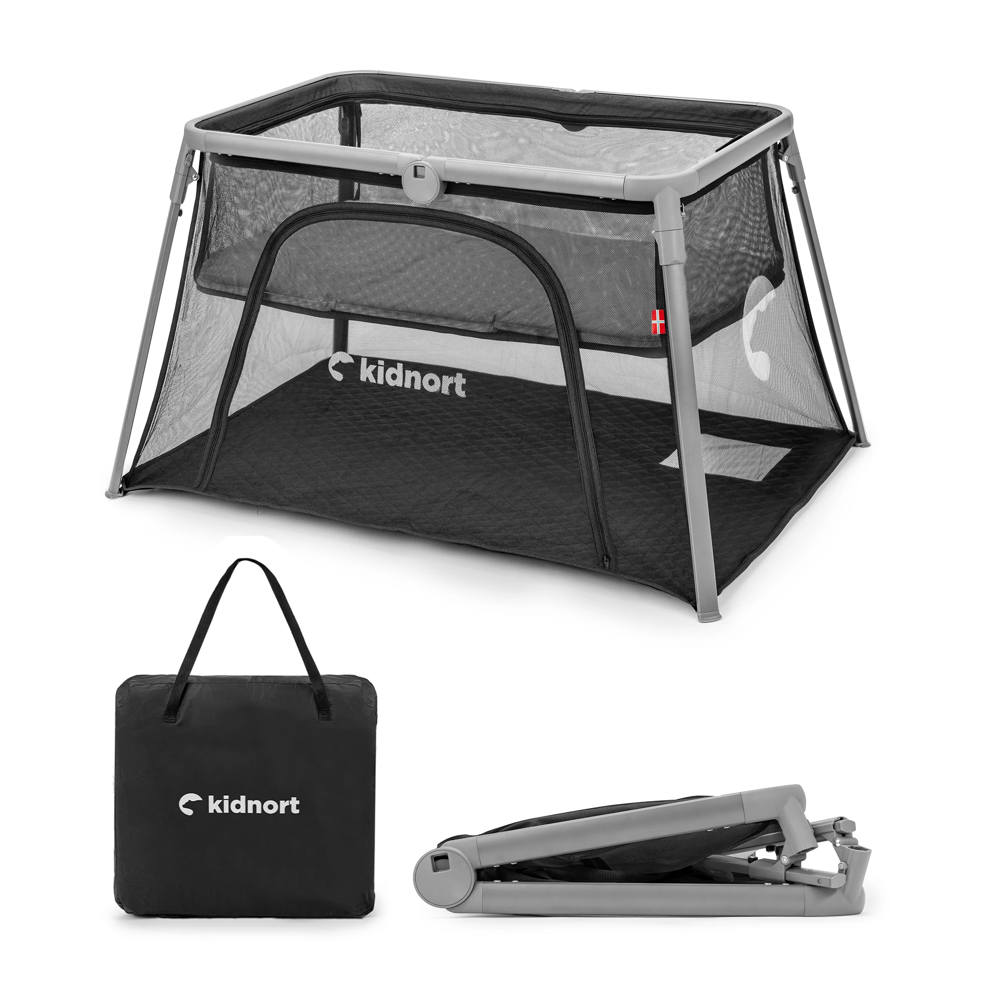 Łóżeczko turystyczne 2w1 Bleke Unique Czarne