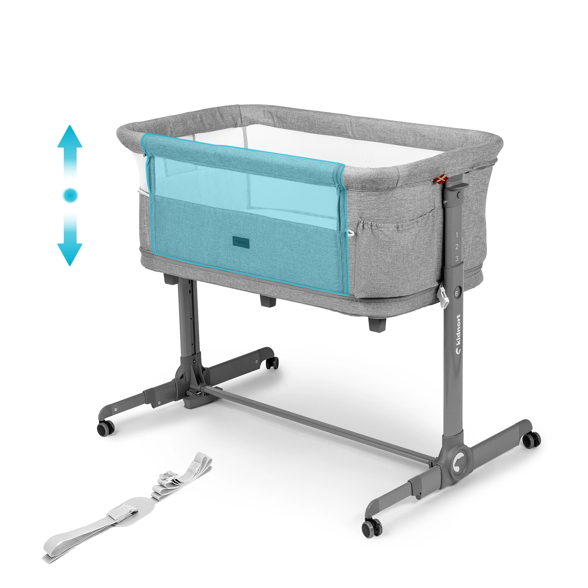 7Łóżeczko wielofunkcyjne, dostawne, 3w1 Snäckskal Unique Szare