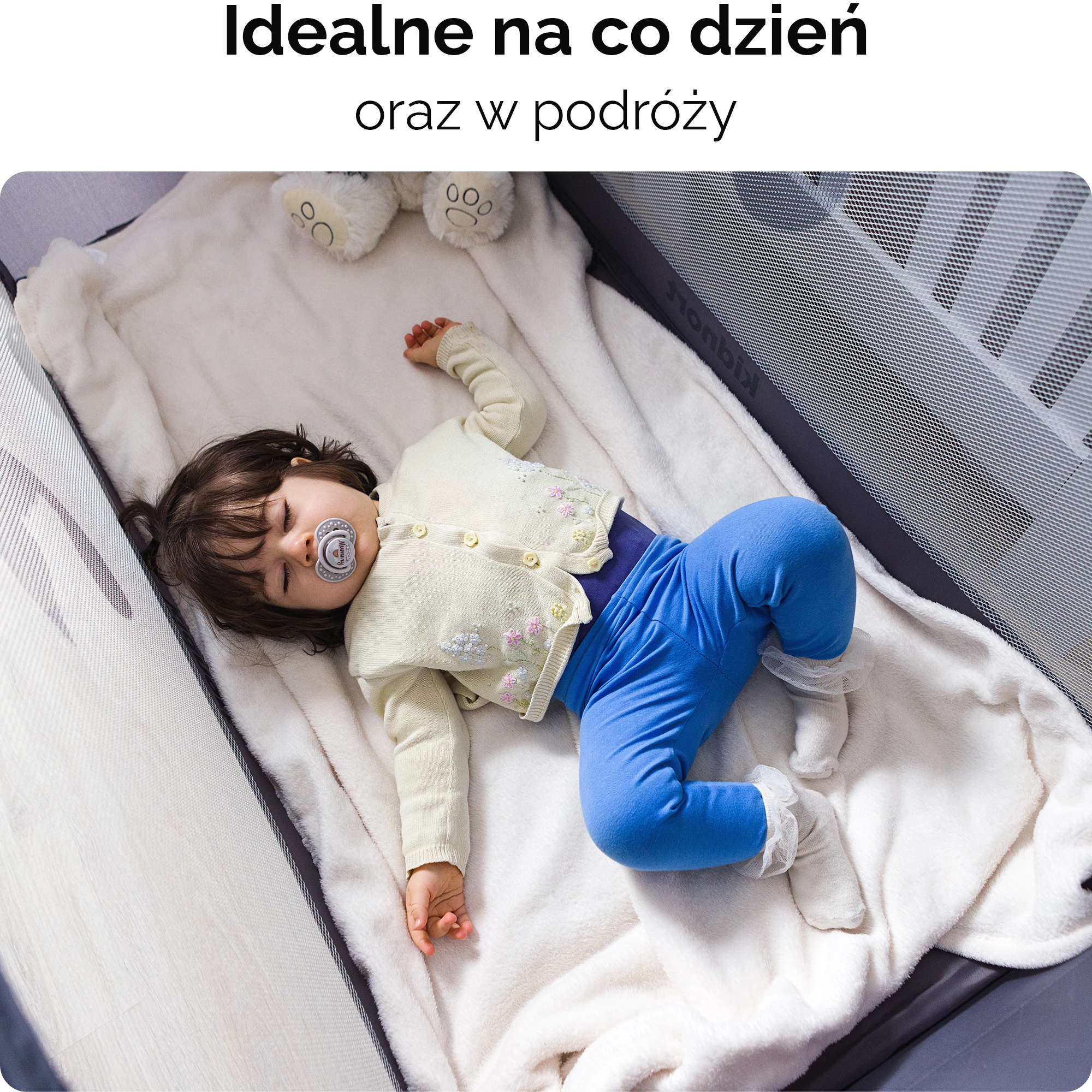 1Łóżeczko turystyczne Grotta jasnoszare