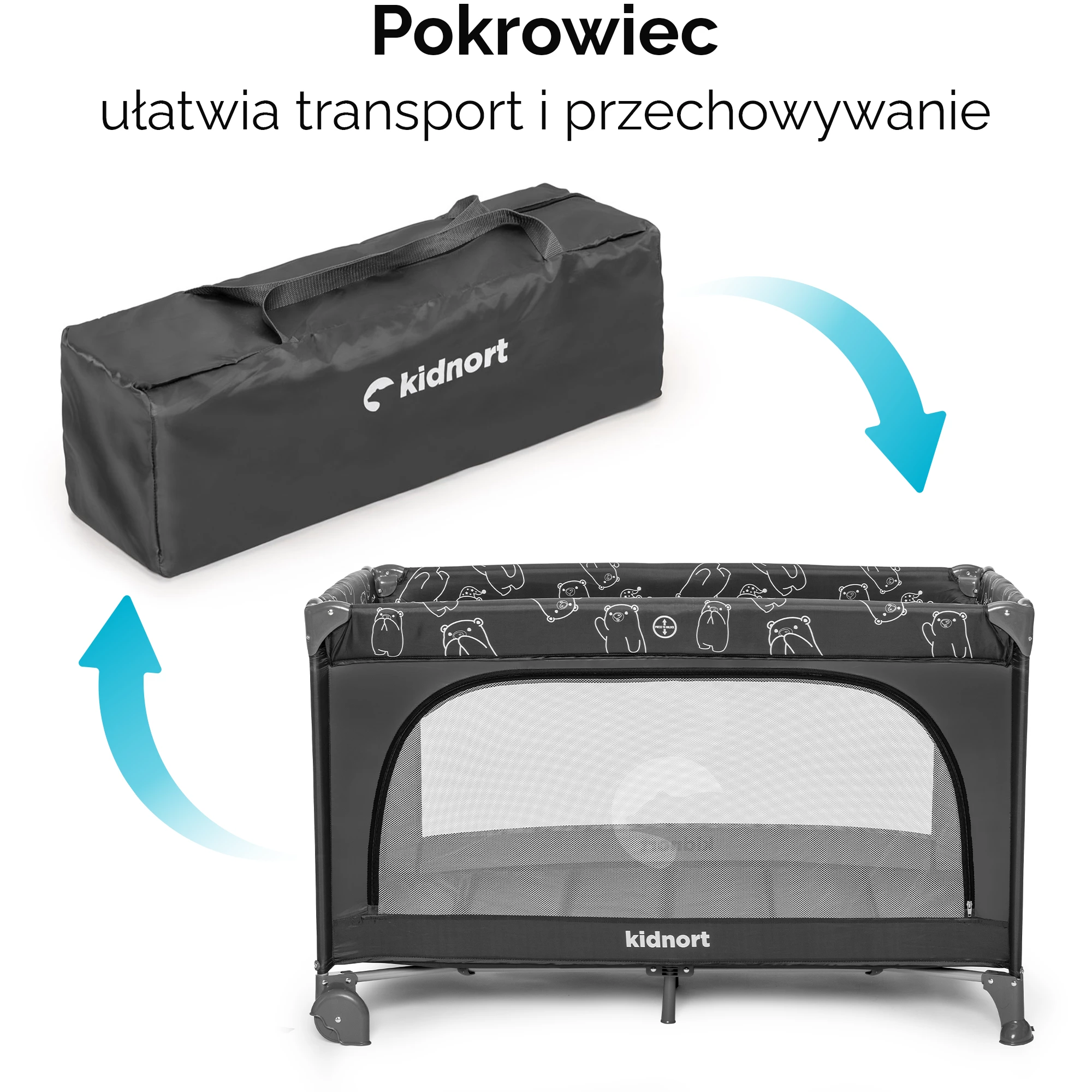 8Łóżeczko turystyczne Grotta jasnoszare