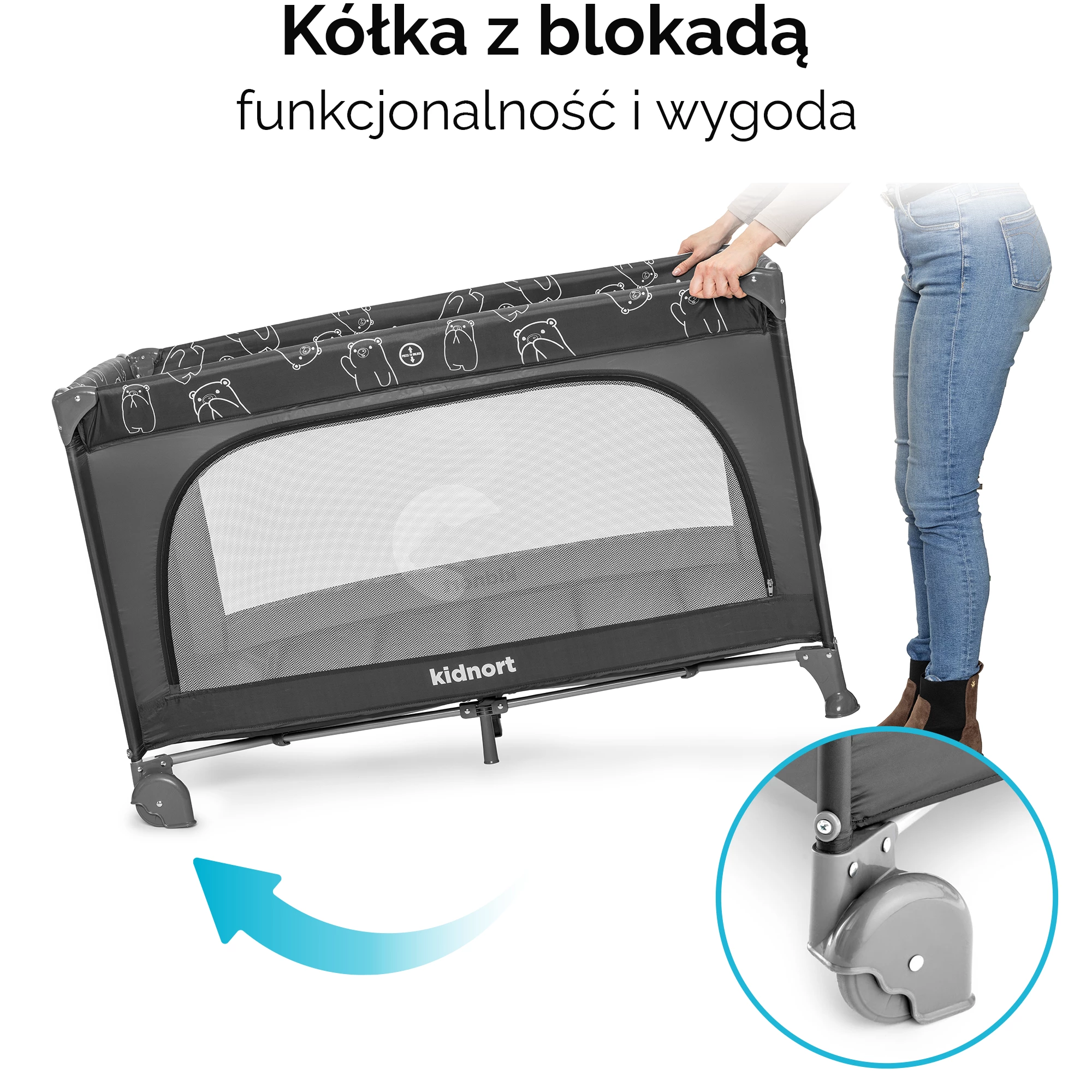 6Łóżeczko turystyczne Grotta jasnoszare