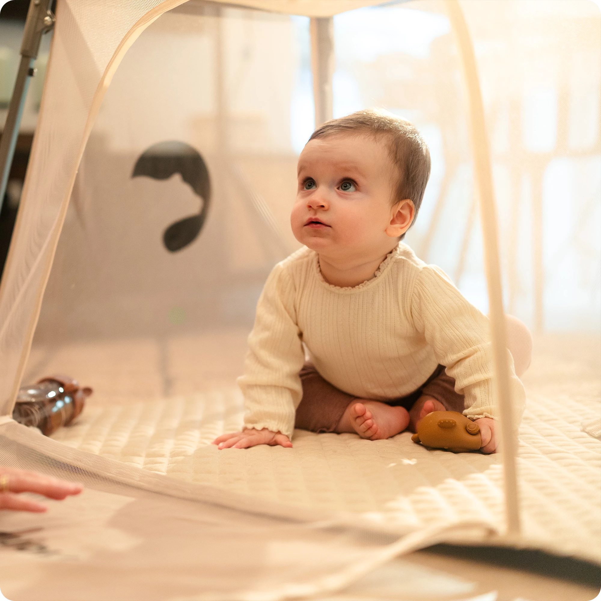 8Łóżeczko turystyczne 2w1 Bleke Unique Beżowe