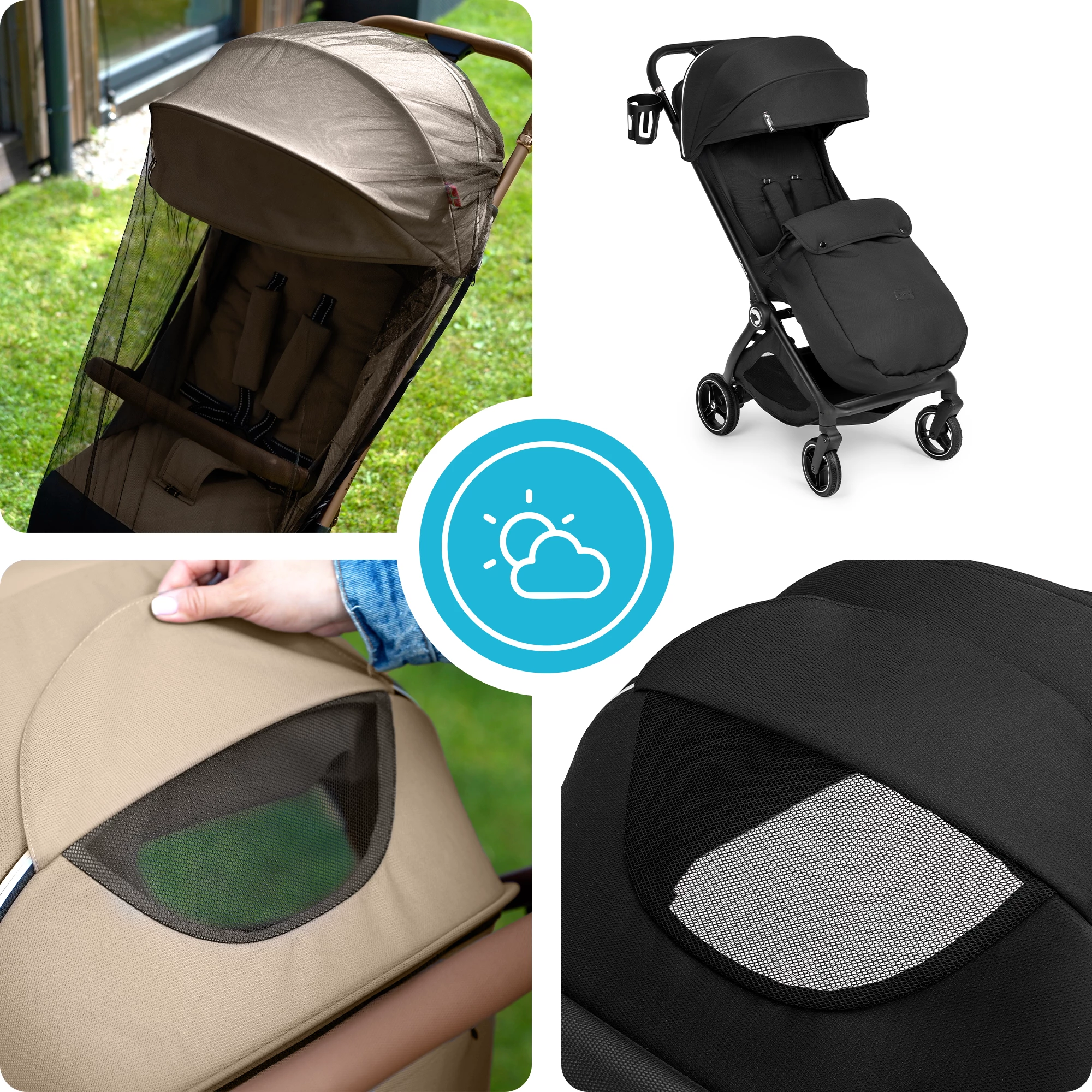 7Wózek spacerowy Sjøoter czarny