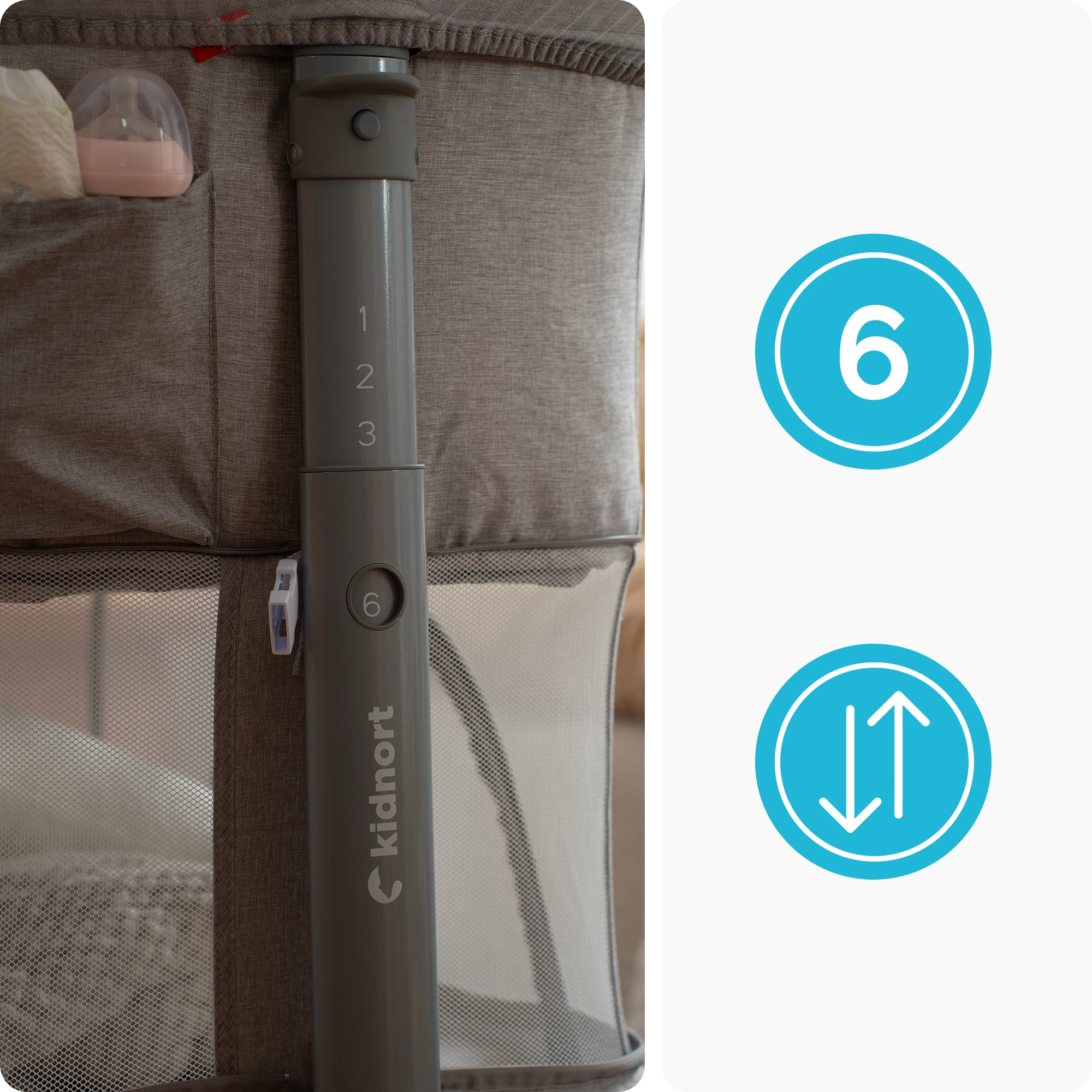 11Łóżeczko wielofunkcyjne, dostawne, 3w1 Snäckskal Unique Beżowe