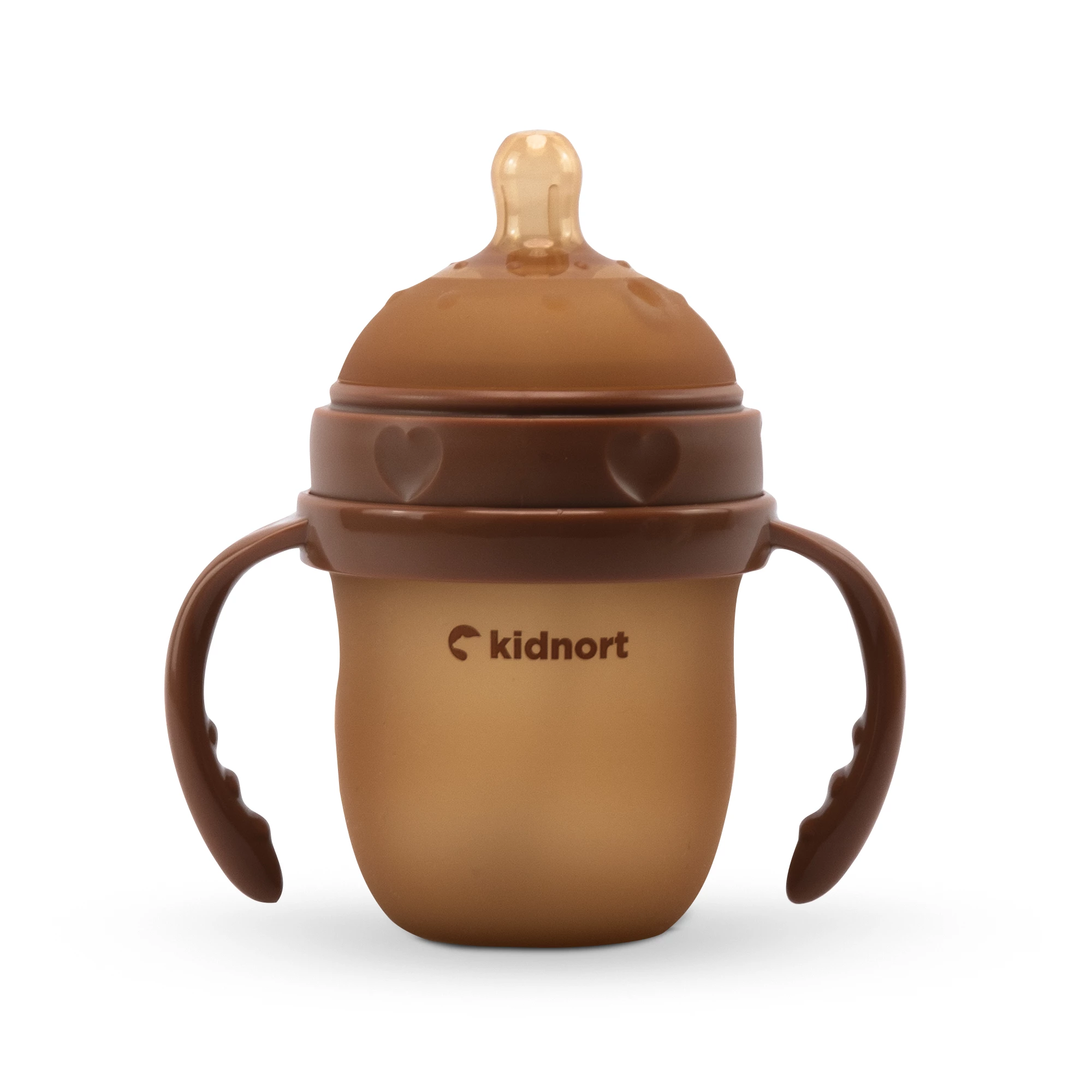 2Silikonowa butelka do karmienia Eple 150ml brązowa, od 0 do 3M+