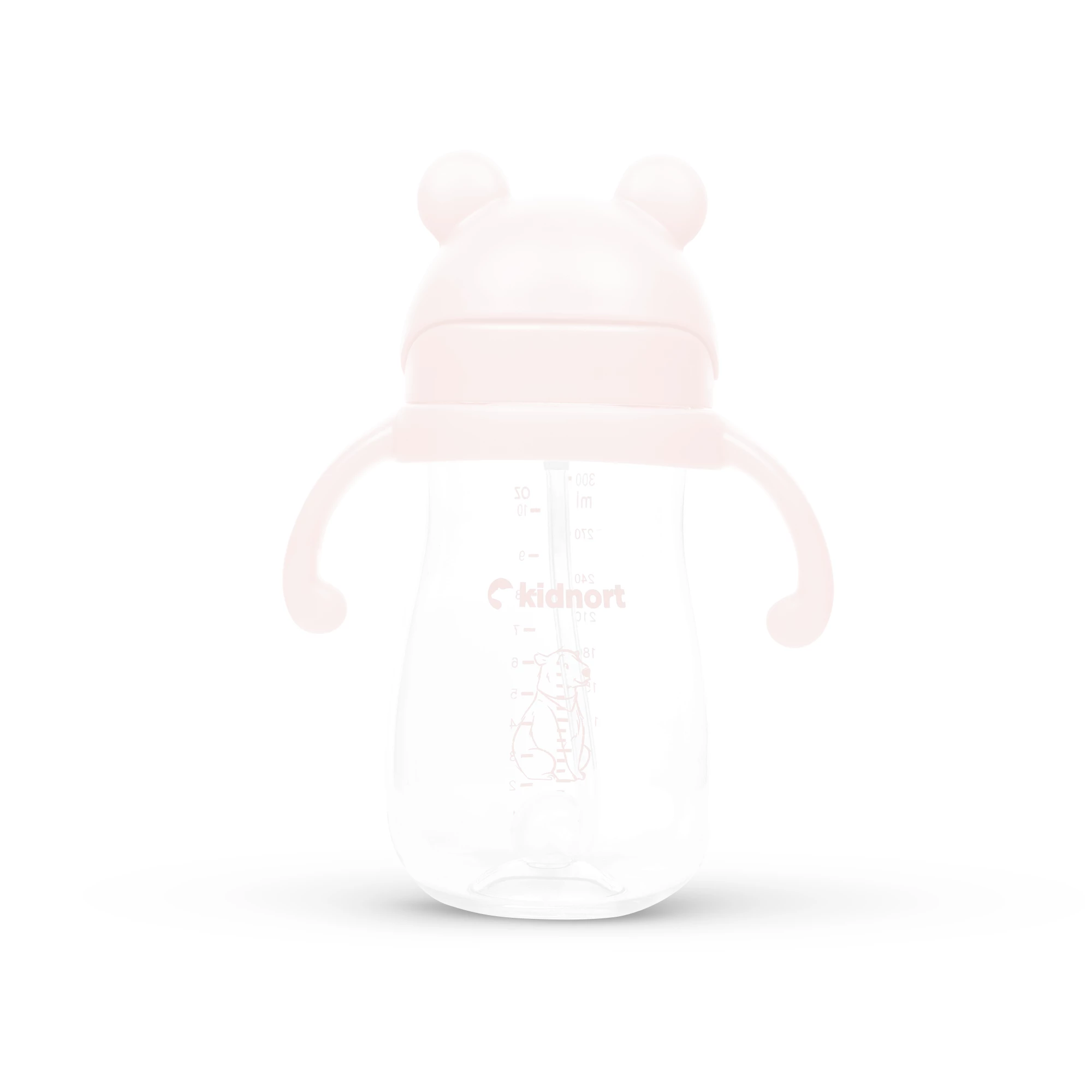 0Bidon ze słomką 300ml Bringebaer różowa, od 6M+