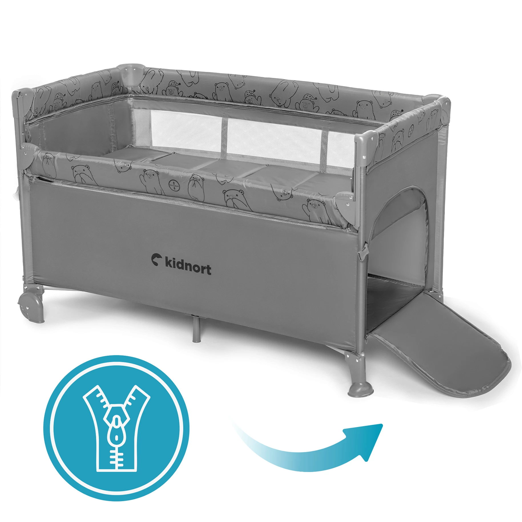 5Łóżeczko turystyczne Näste jasnoszare