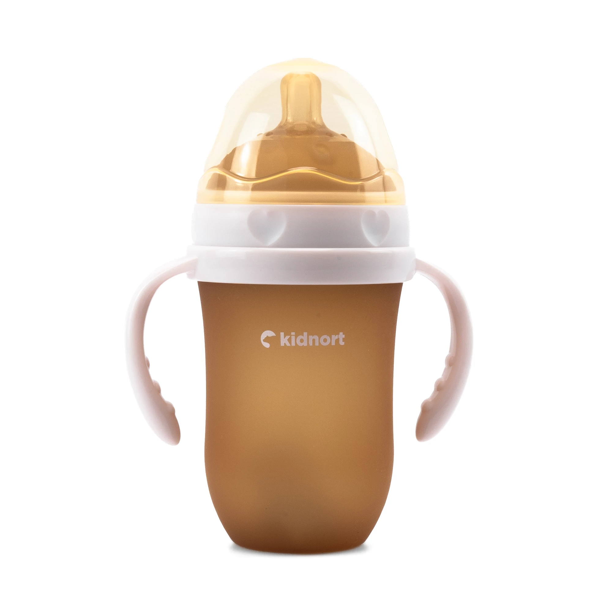 Silikonowa butelka do karmienia Eple 250ml różowa, od 6M+