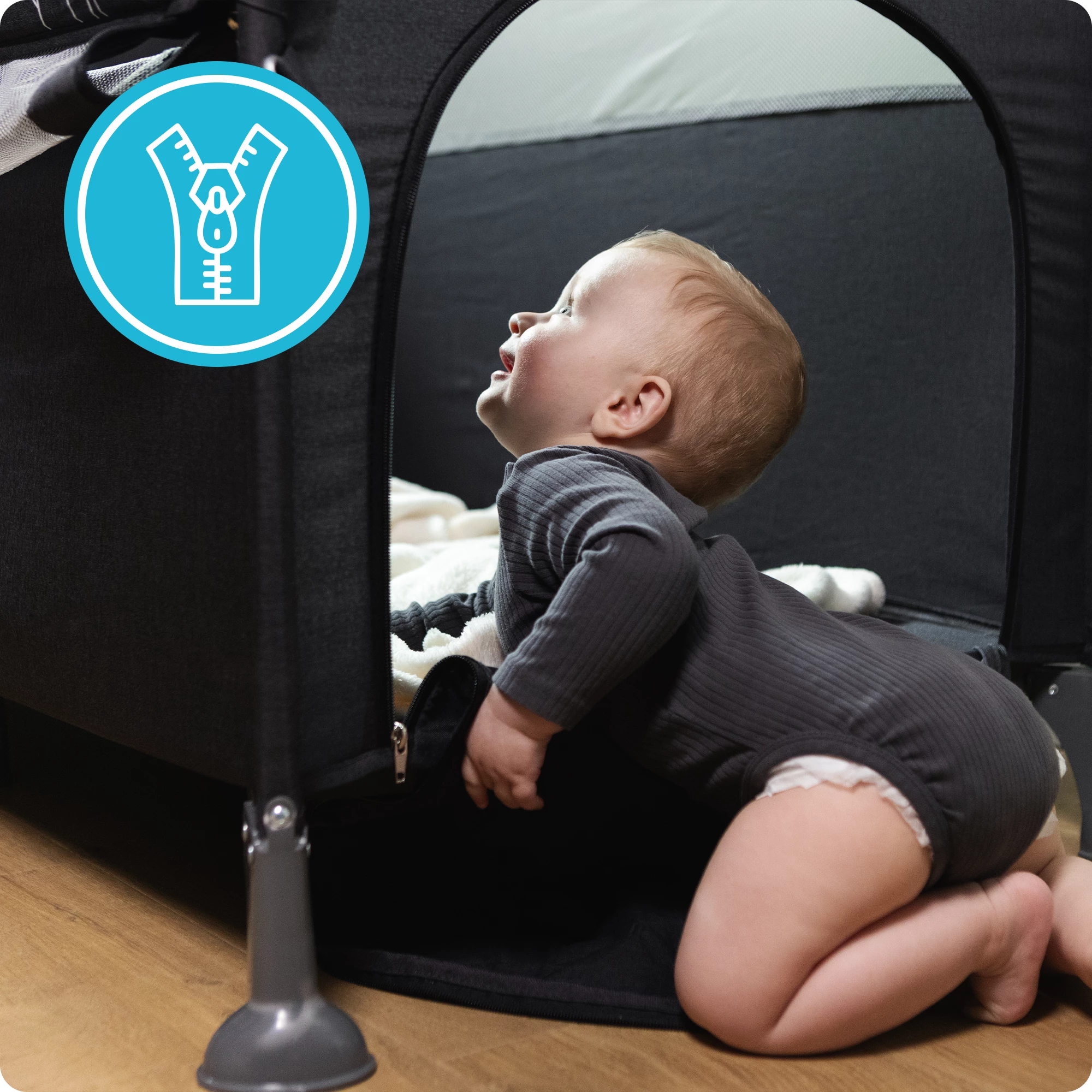 6Łóżeczko turystyczne Livsmiljö jasnoszare