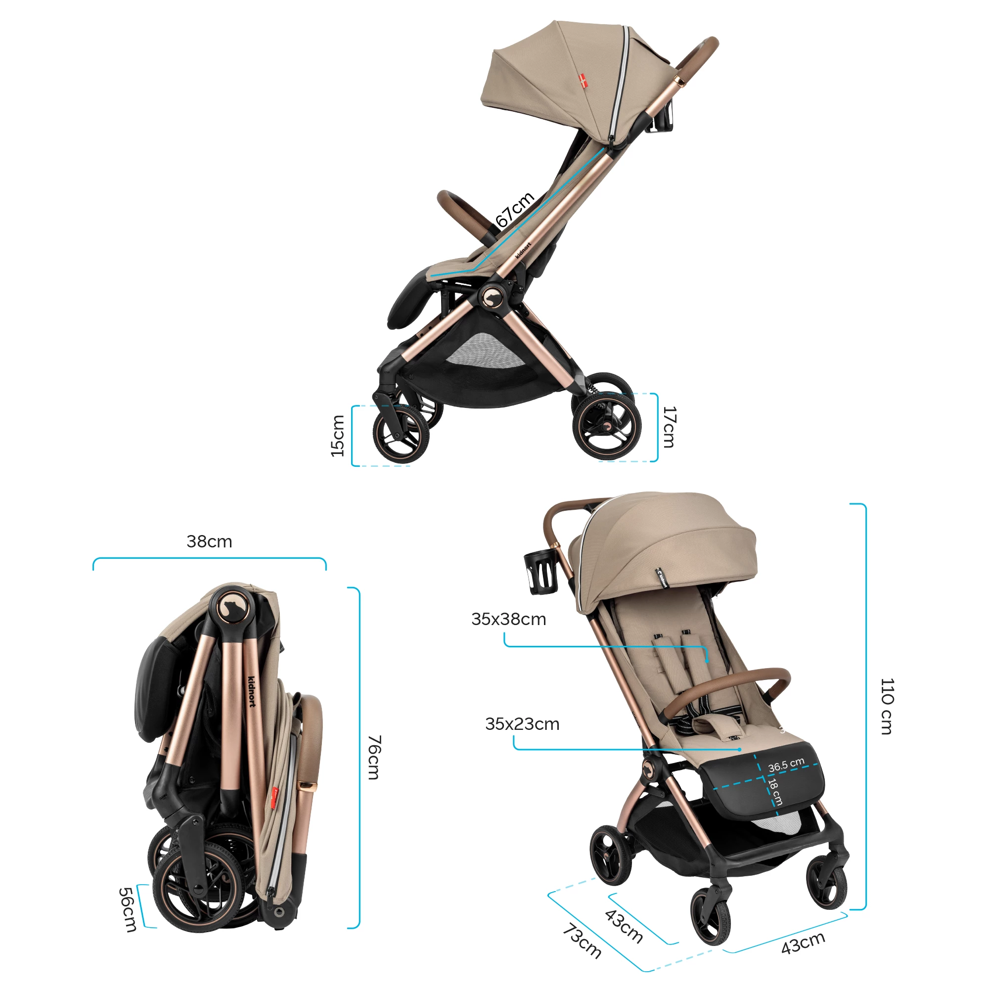 11Wózek spacerowy Sjøoter beżowy