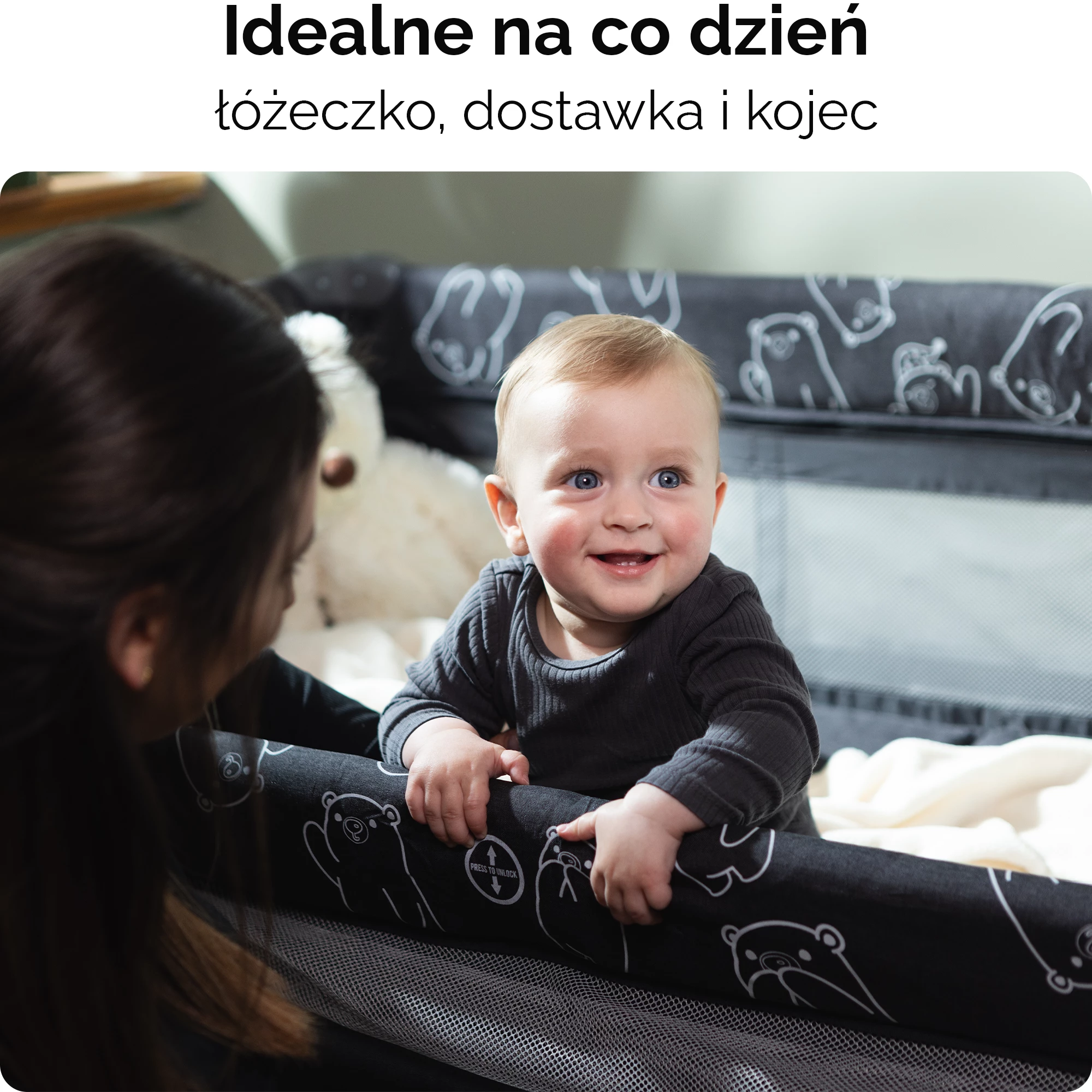 1Łóżeczko turystyczne Näste jasnoszare