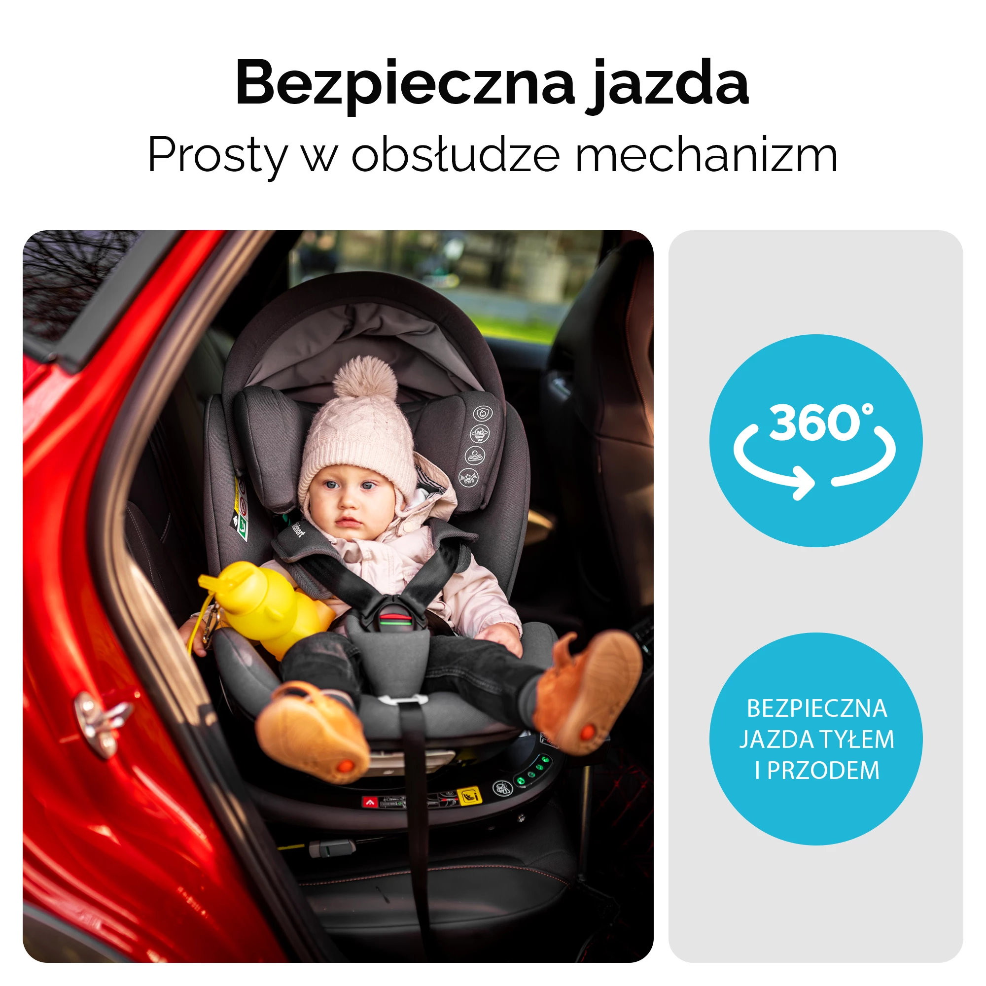 3Fotelik samochodowy Örn 40-150 cm i-Size Ciemny szary melanż